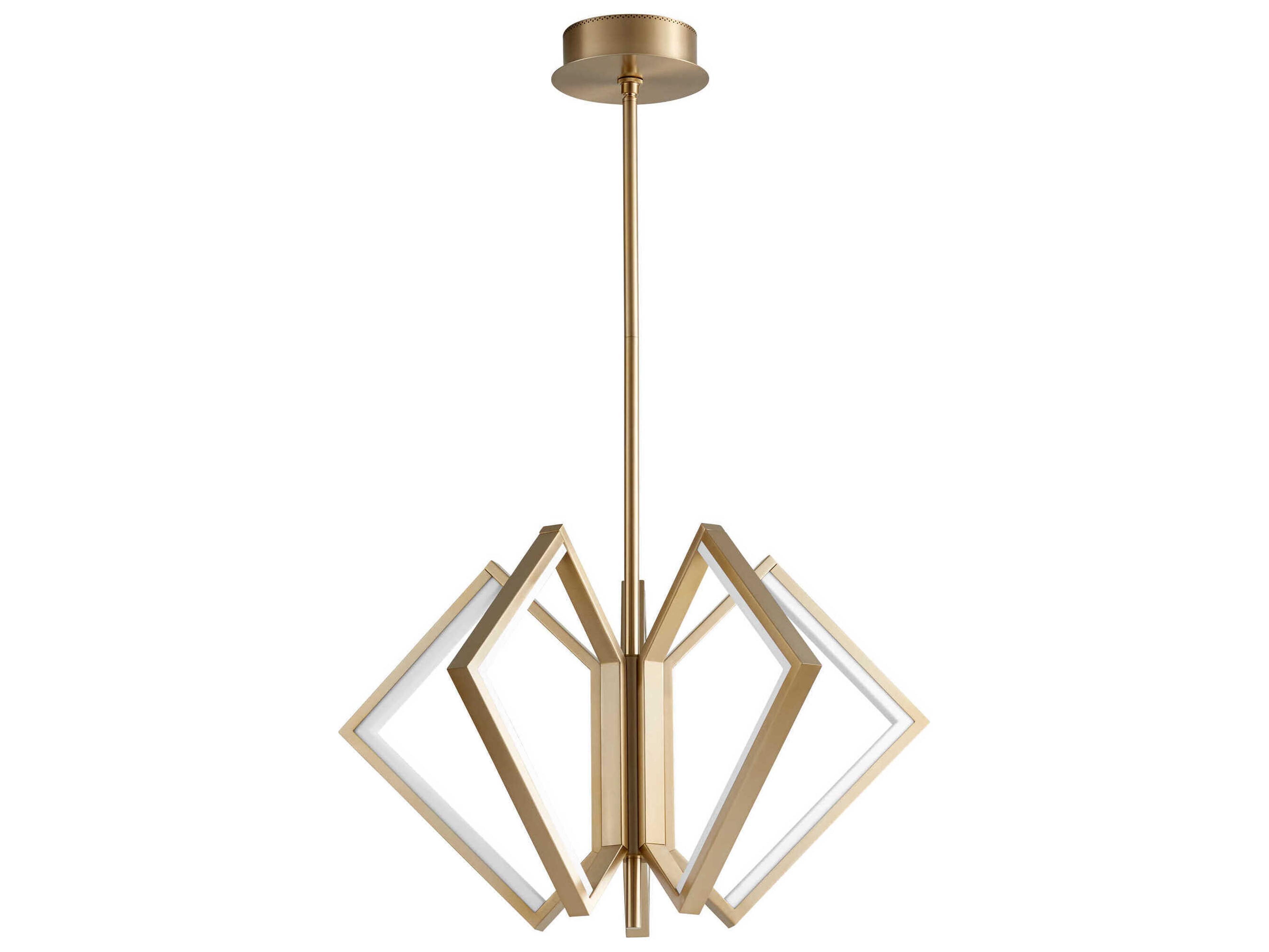 Oxygen by Quorum Acadia 5-Light Aged Brass Geometric Chandelier