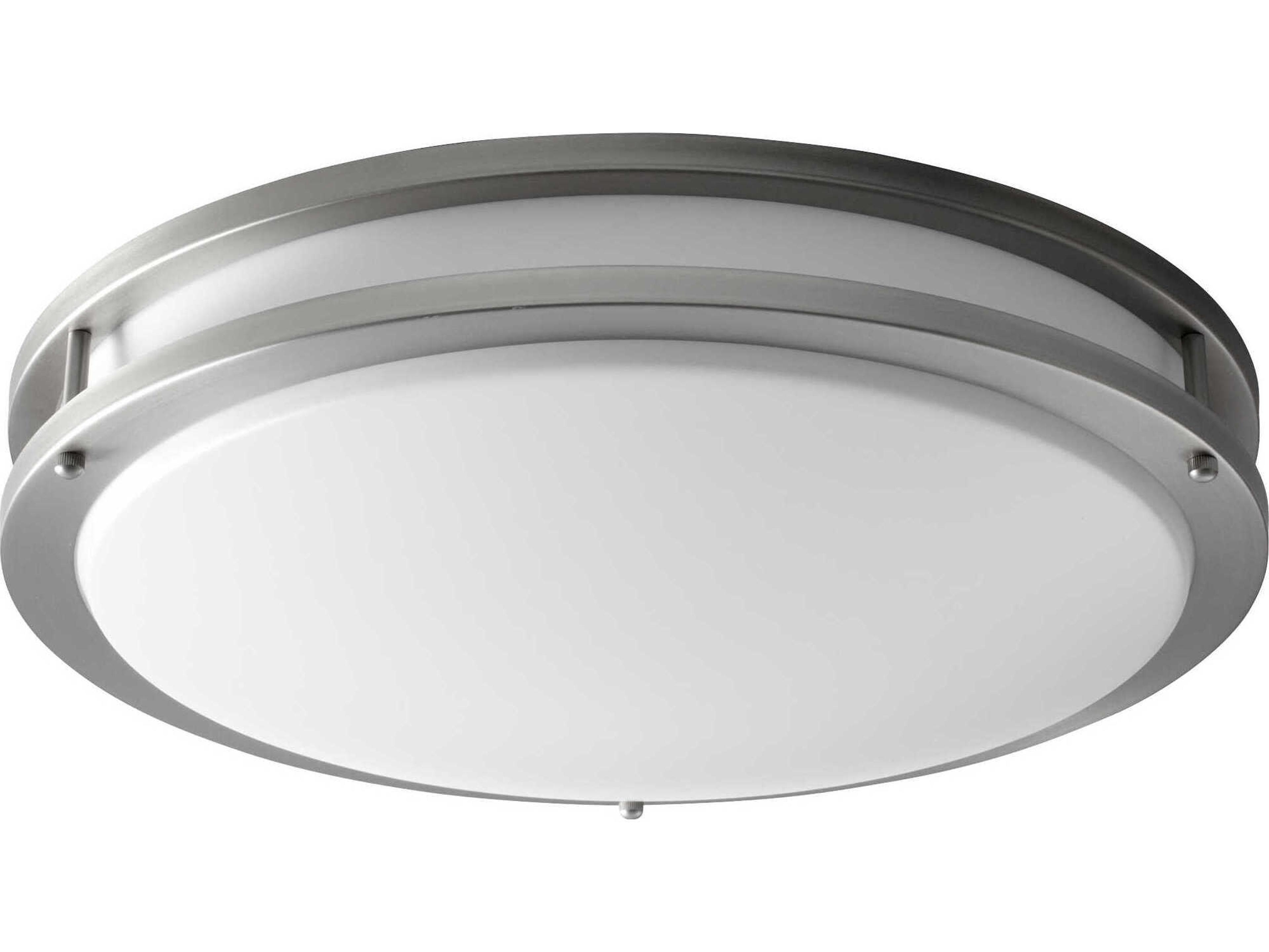 Oxygen by Quorum Oracle 2-Light Satin Nickel Round Flush Mount