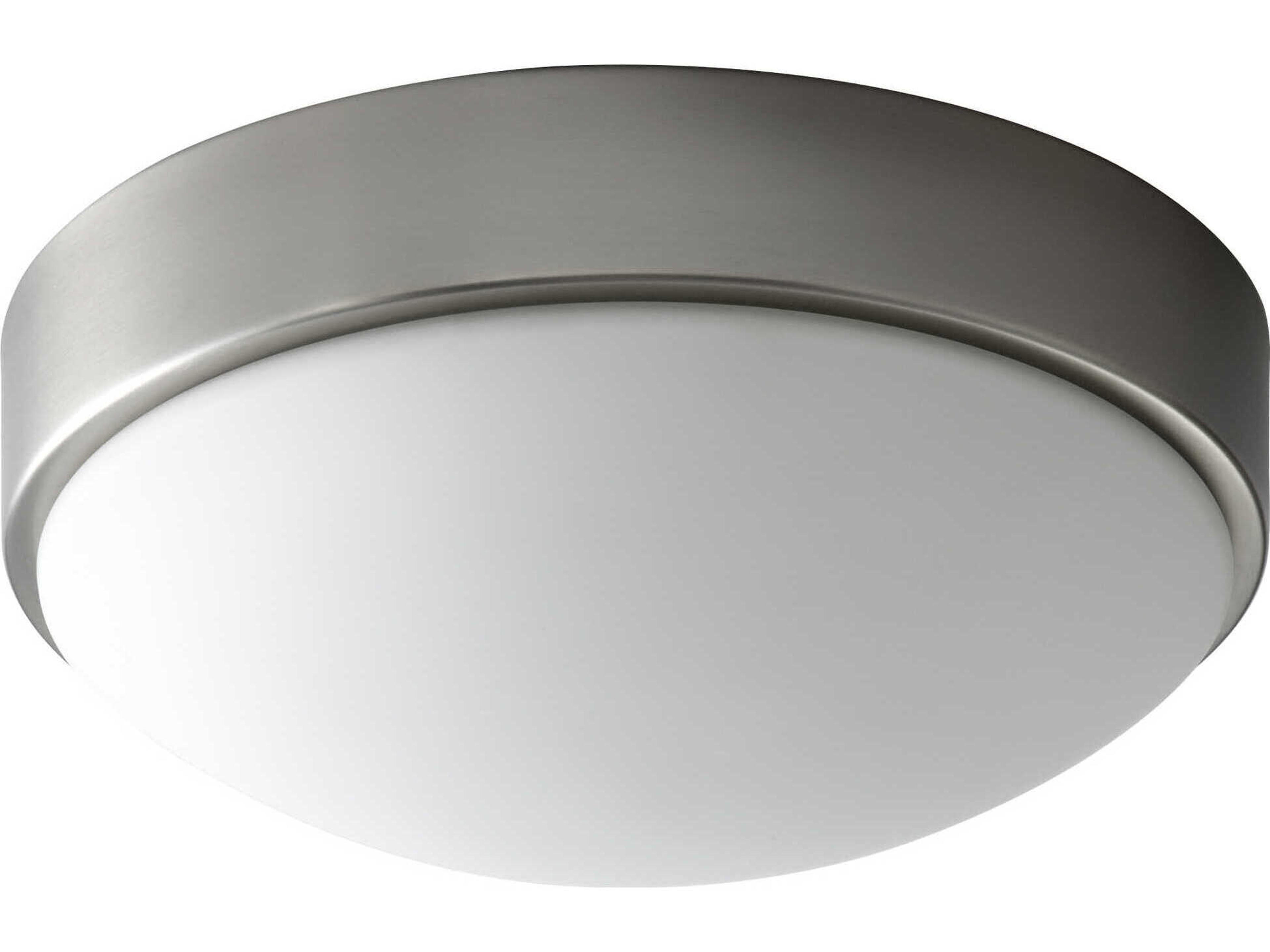 Oxygen by Quorum Journey 1-Light Satin Nickel Round Flush Mount