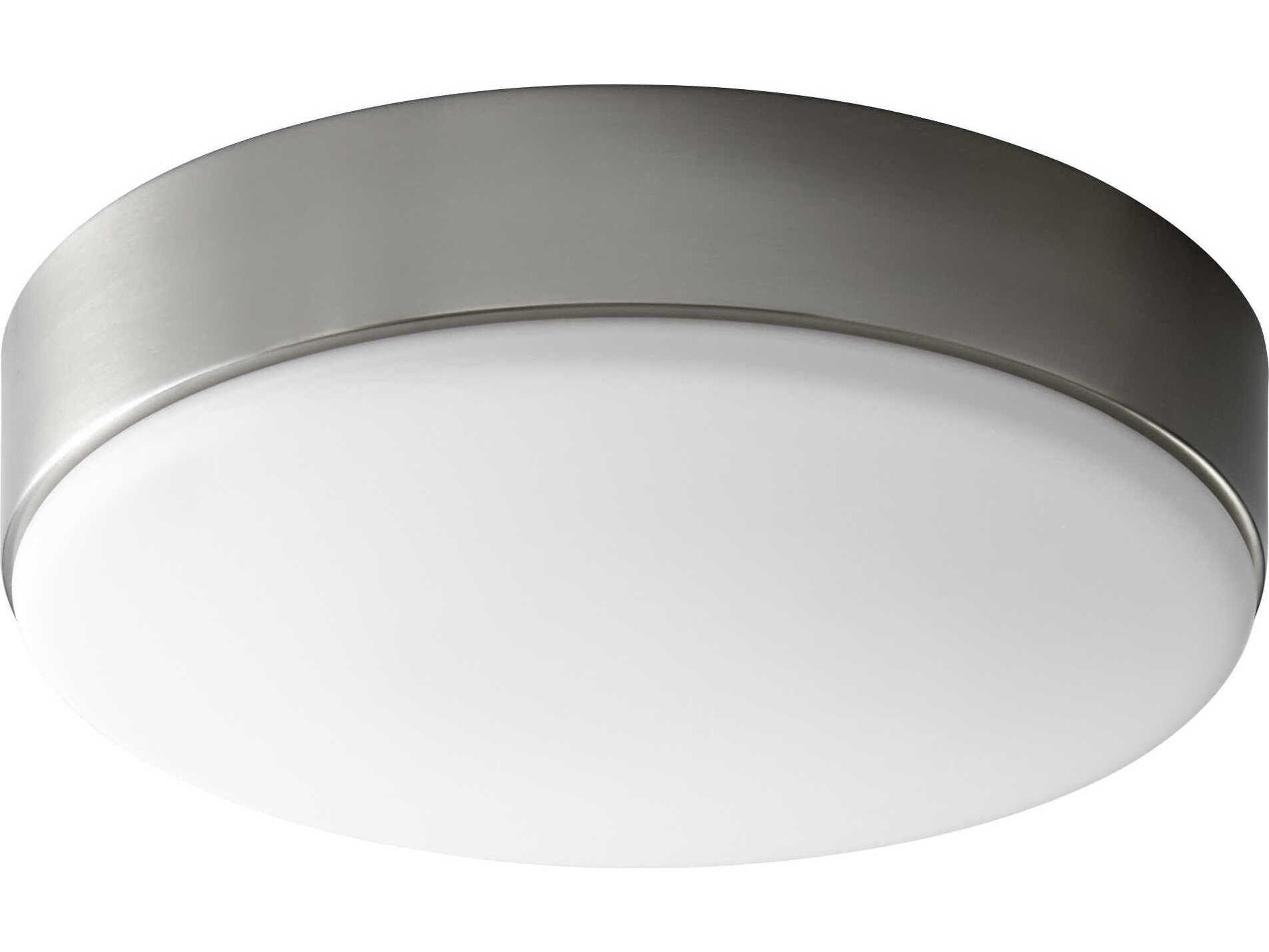 Oxygen by Quorum Journey 1-Light Satin Nickel Round Flush Mount