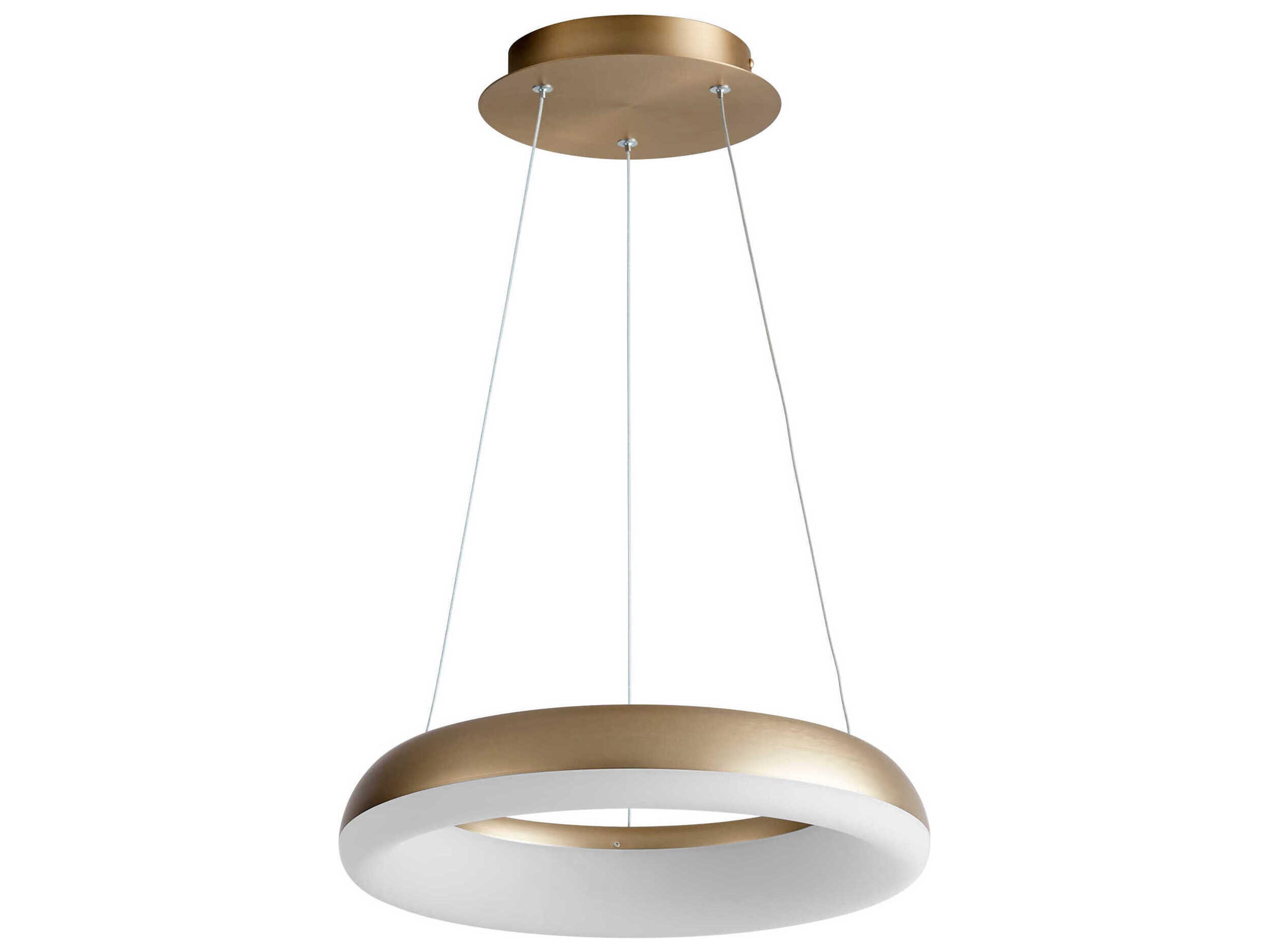 Oxygen by Quorum Roswell 1-Light Aged Brass Round Pendant