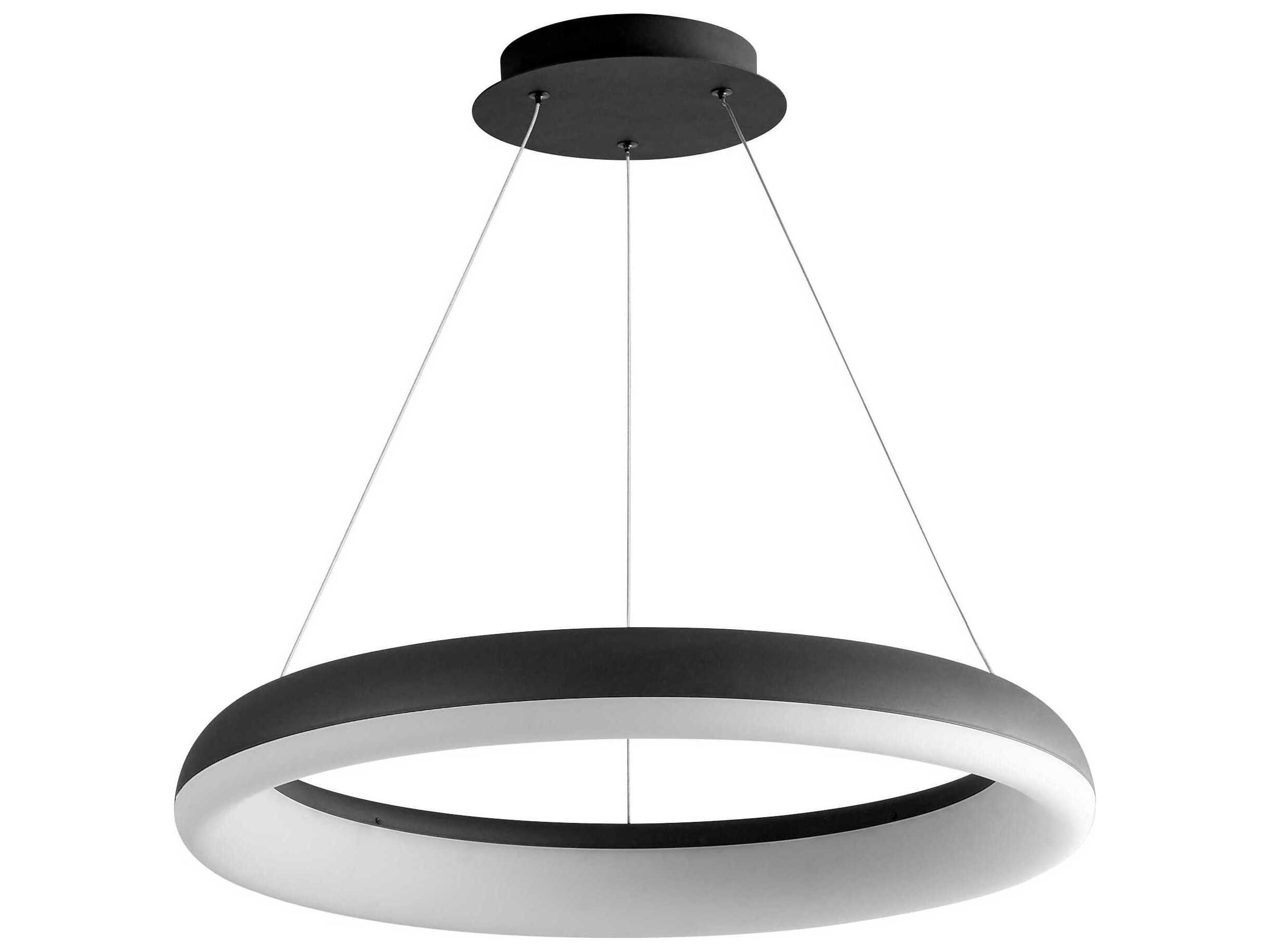 Oxygen by Quorum Roswell 1-Light Black Round Pendant