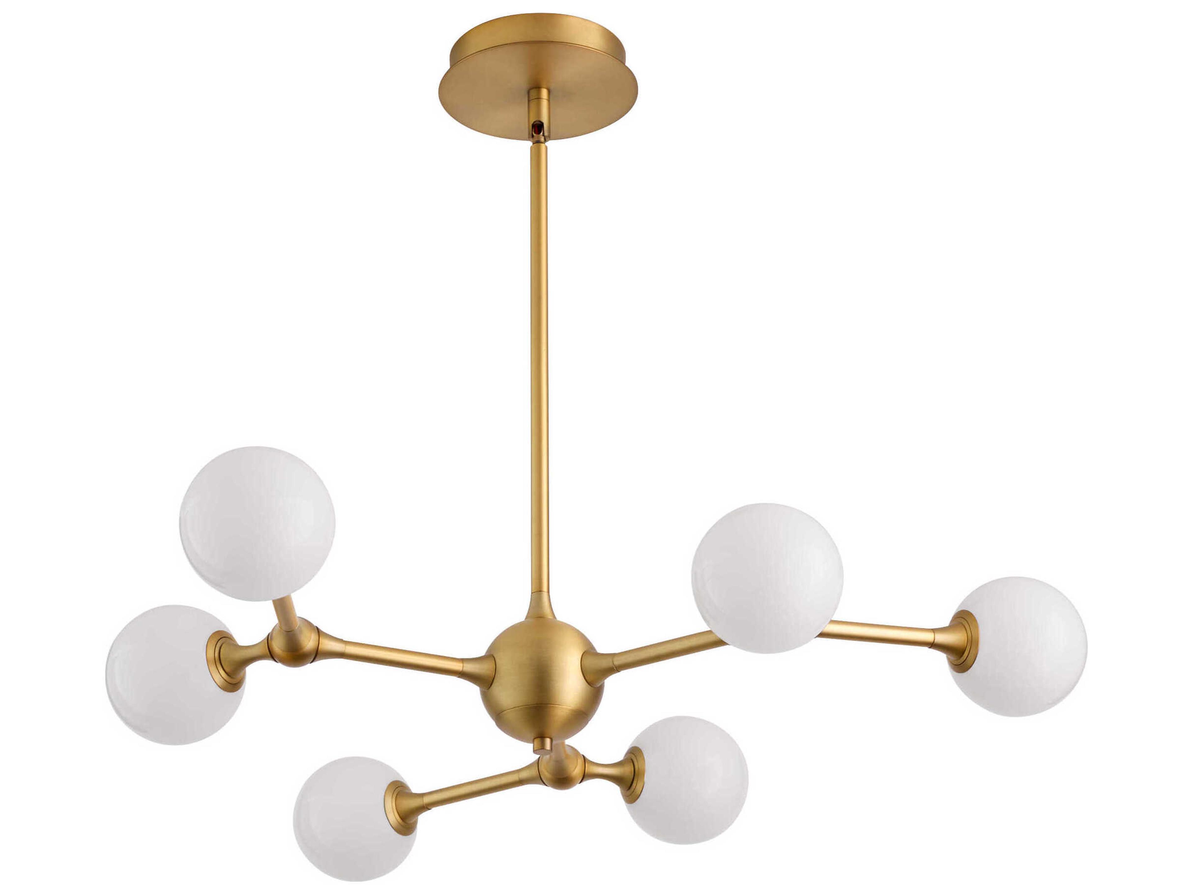 Oxygen by Quorum Orbe 6-Light Brushed Brass Globe Sputnik Chandelier