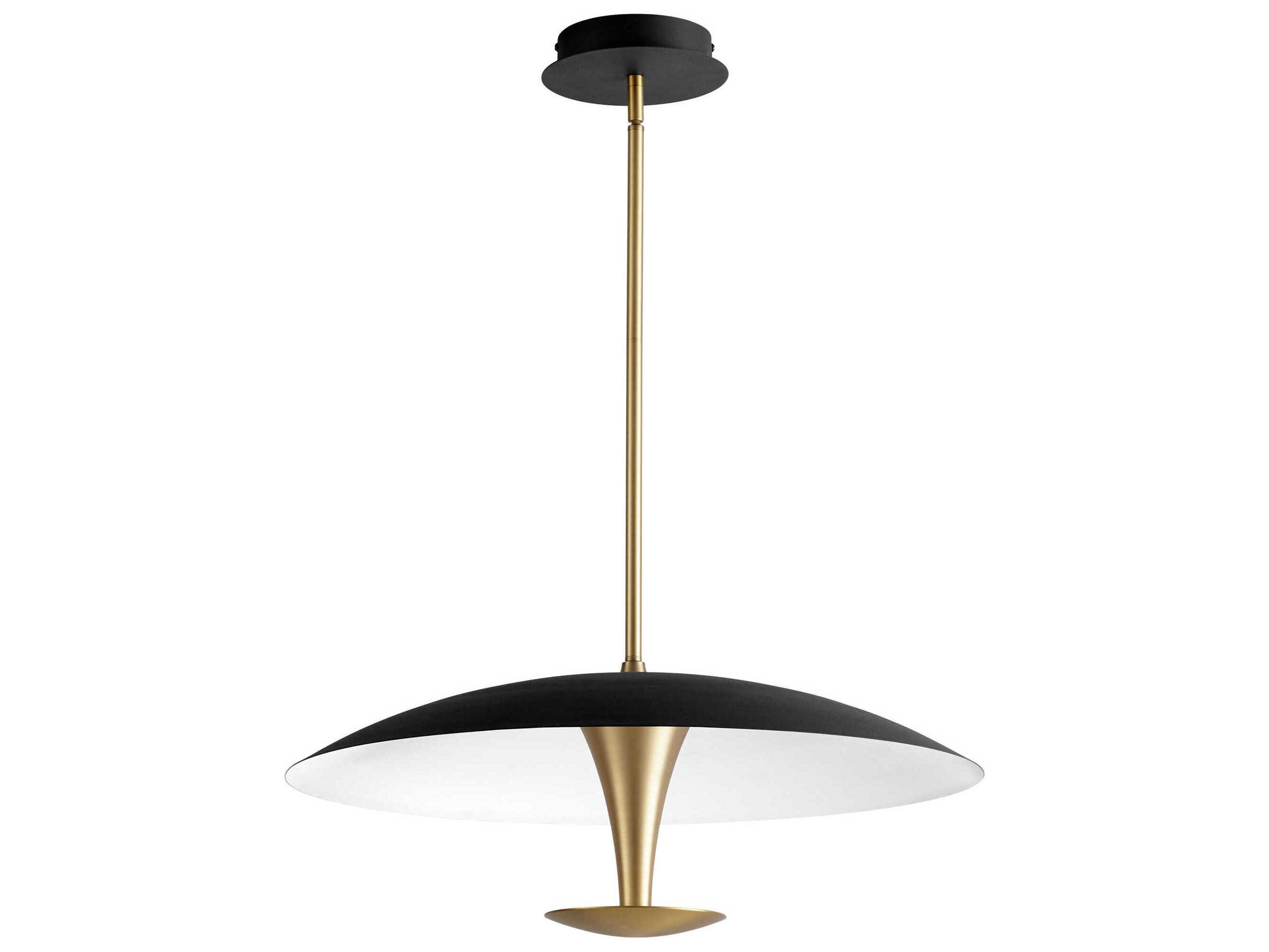 Oxygen by Quorum Spacely 1-Light Black Aged Brass Pendant
