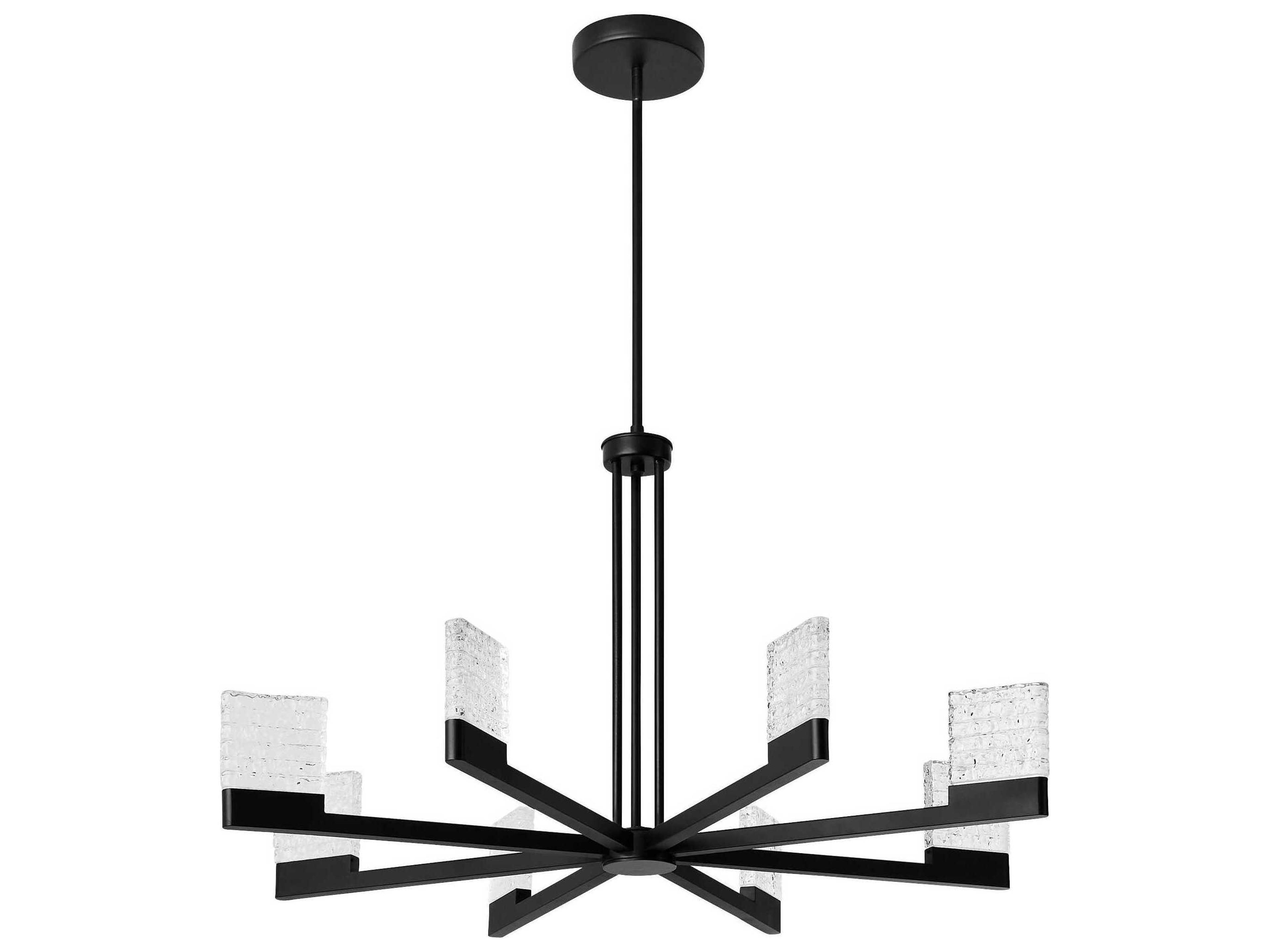 Gamma 8-Light Black Geometric Linear Chandelier