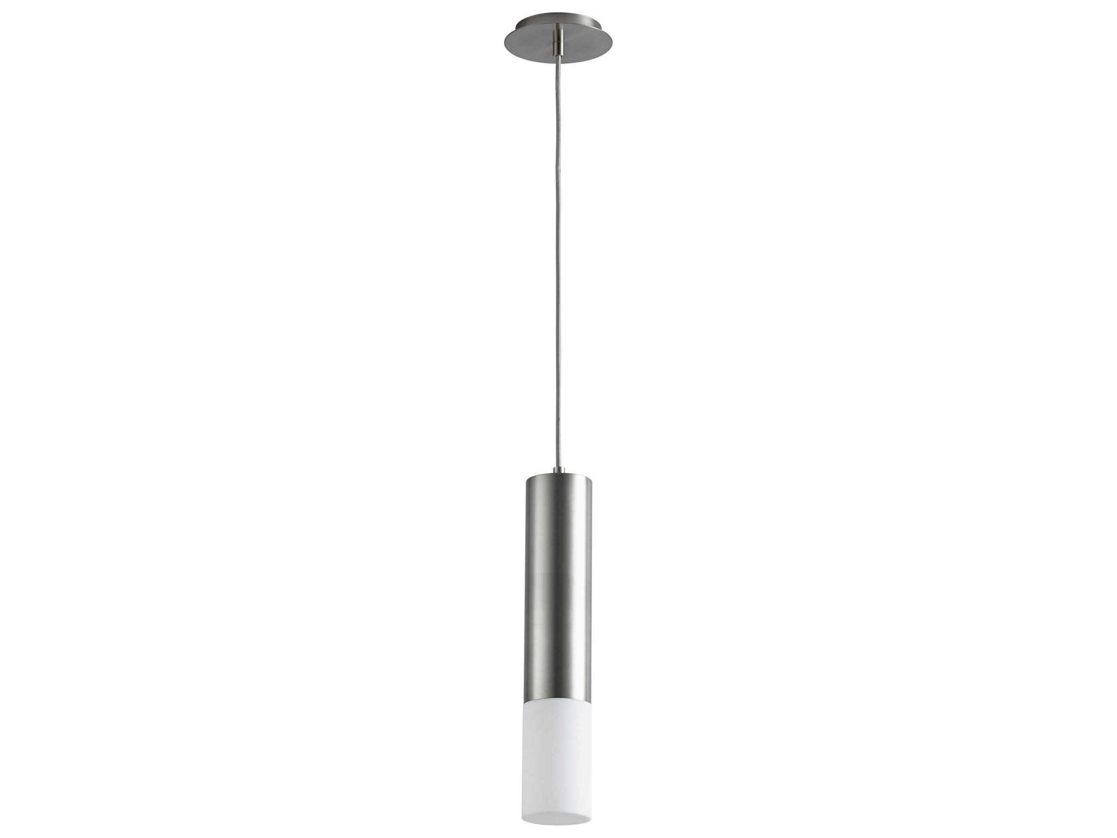 Oxygen by Quorum Opus 1-Light Satin Nickel Cylinder Mini Pendant
