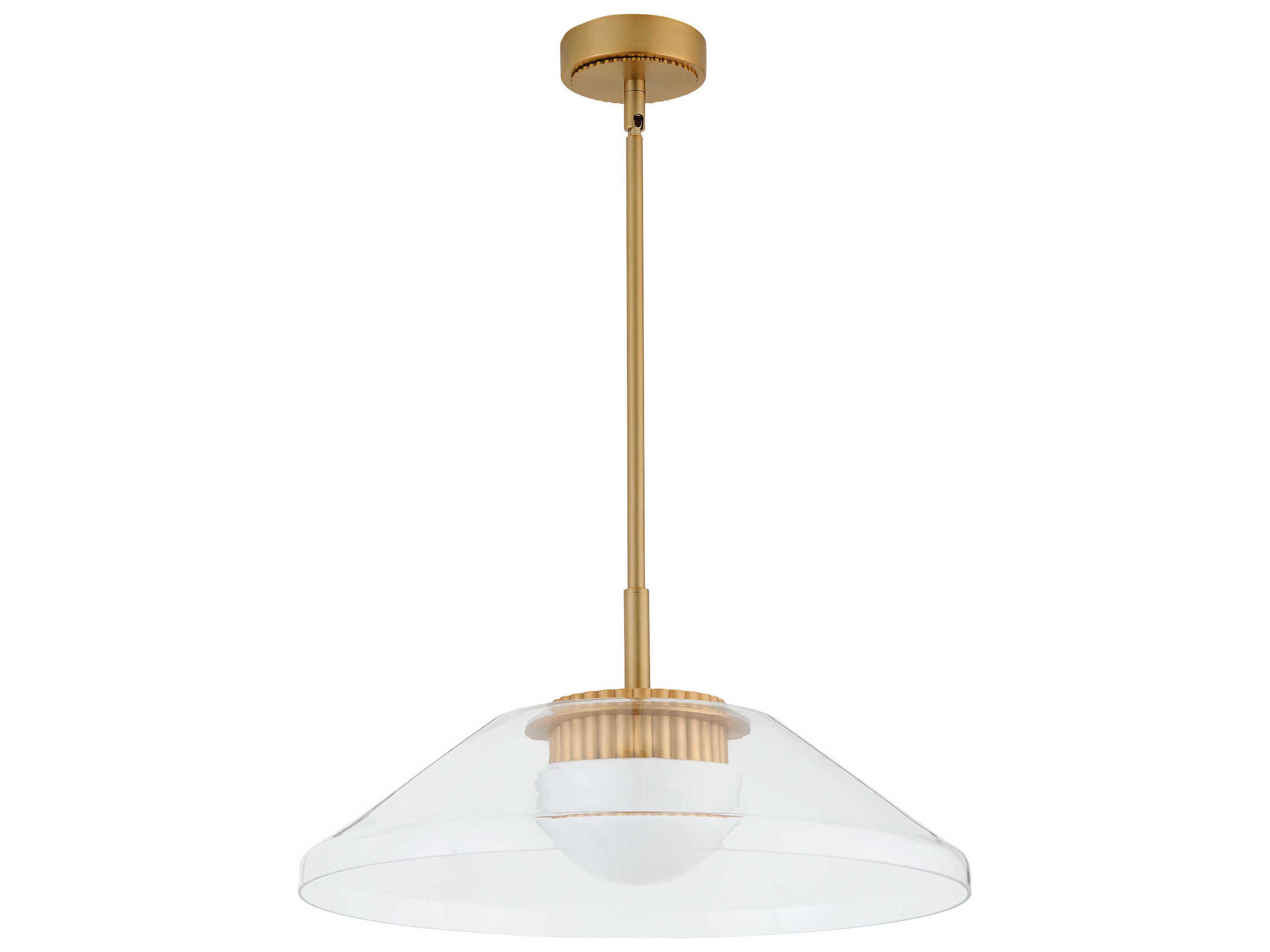 Oxygen by Quorum Eros Brushed Brass Pendant