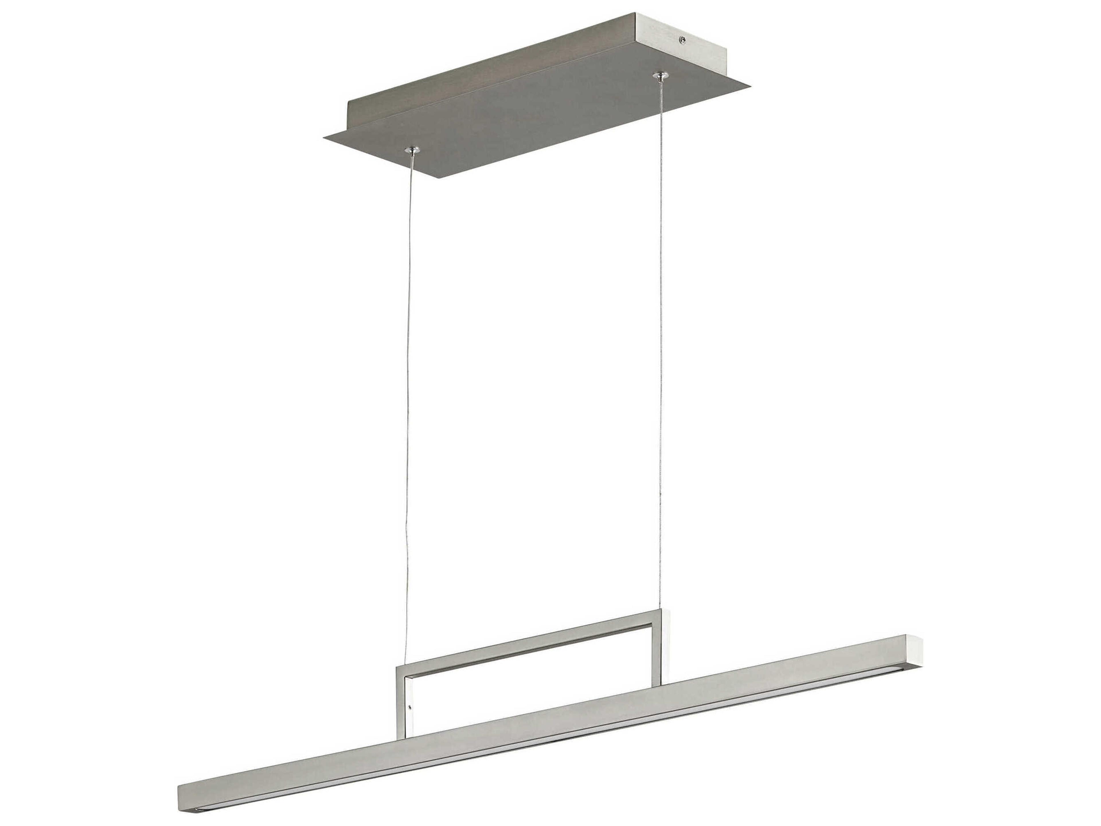 Oxygen by Quorum Stylus 1-Light Satin Nickel Linear Island Pendant