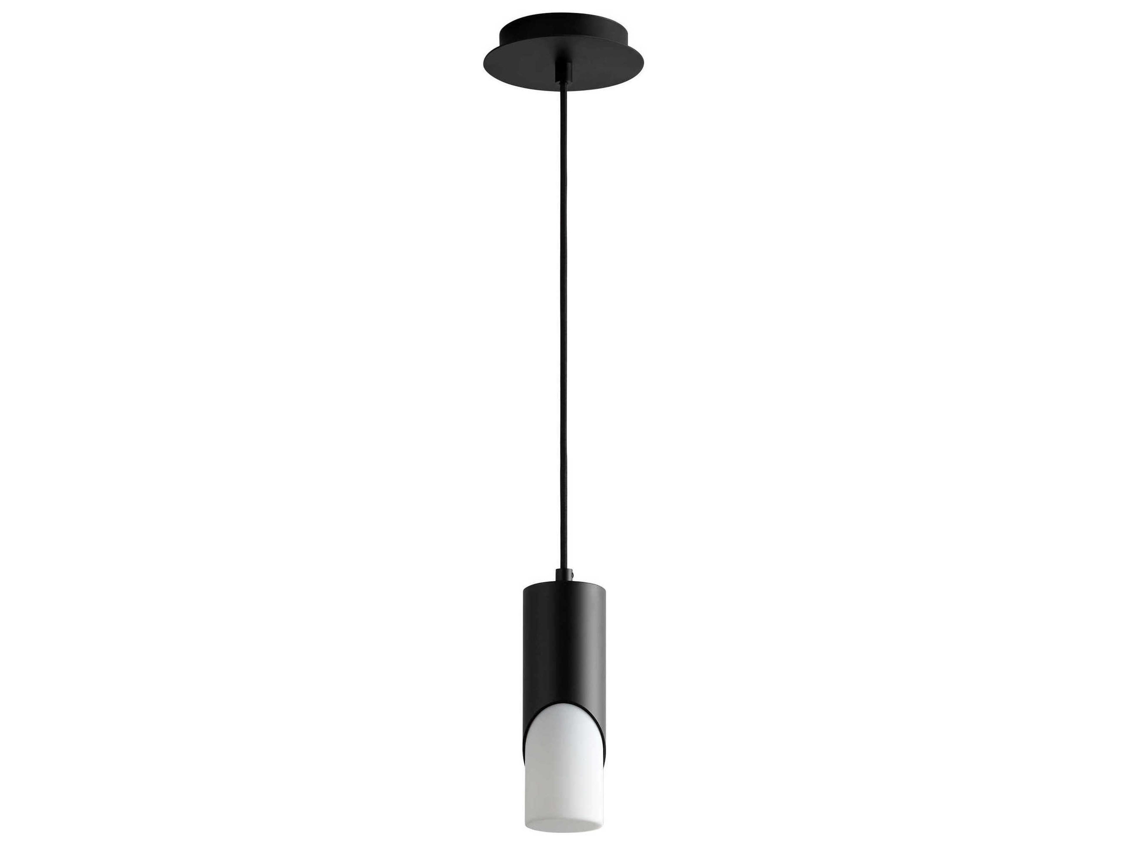 Oxygen by Quorum Ellipse 1-Light Black Cylinder Mini Pendant