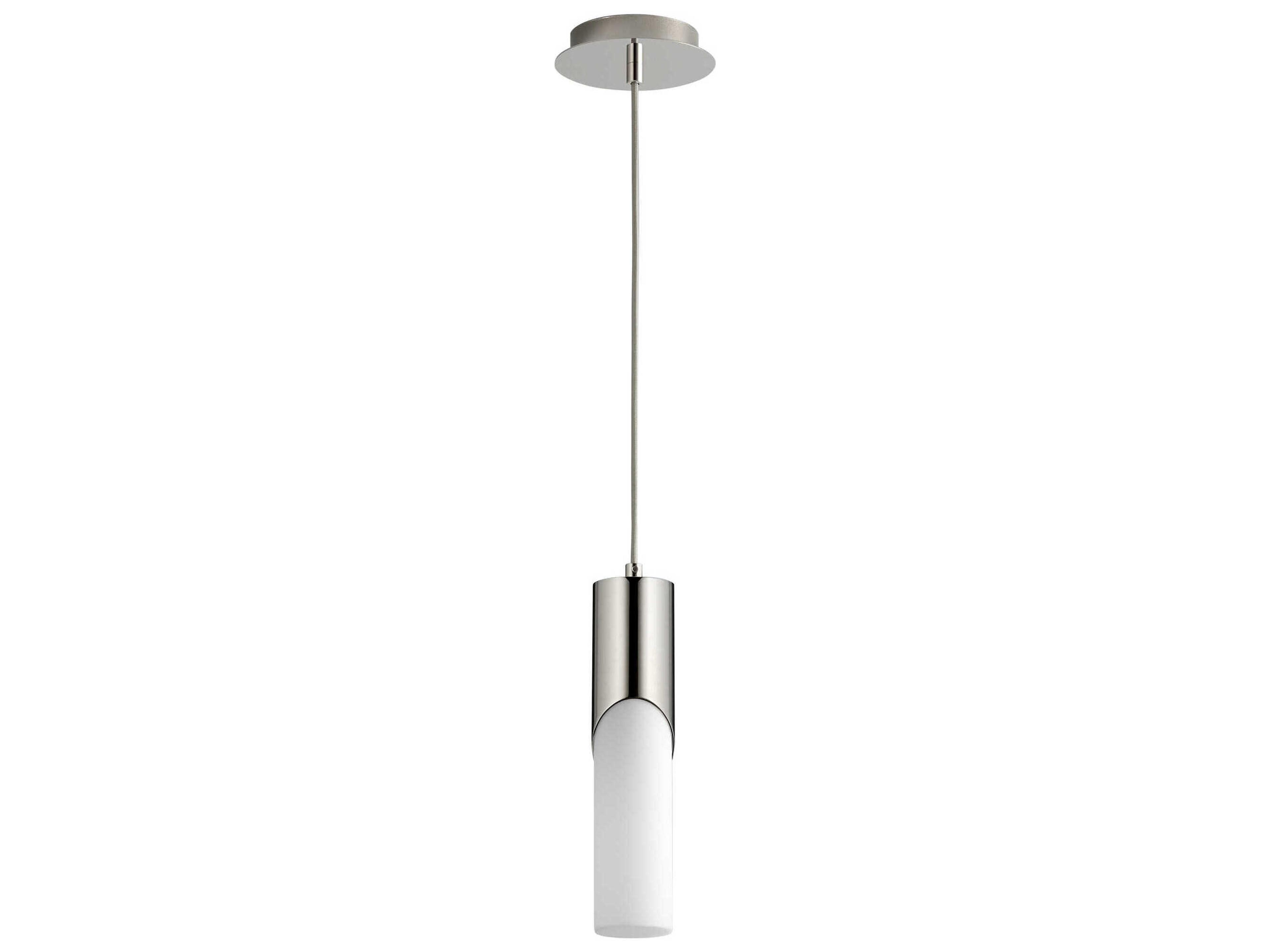 Oxygen by Quorum Ellipse 1-Light Polished Nickel Cylinder Mini Pendant