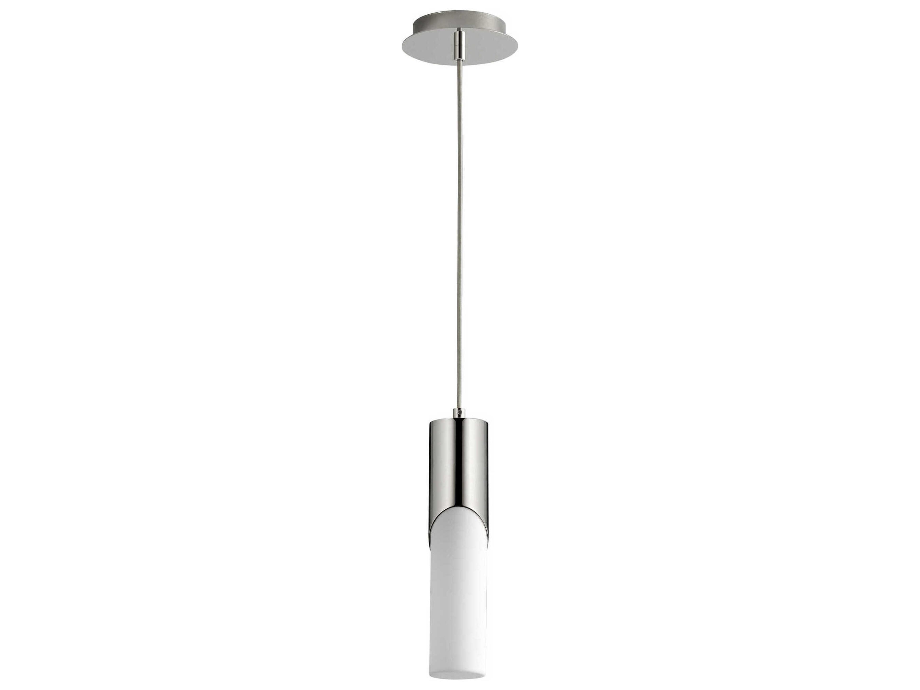 Oxygen by Quorum Ellipse 1-Light Polished Nickel Cylinder Mini Pendant