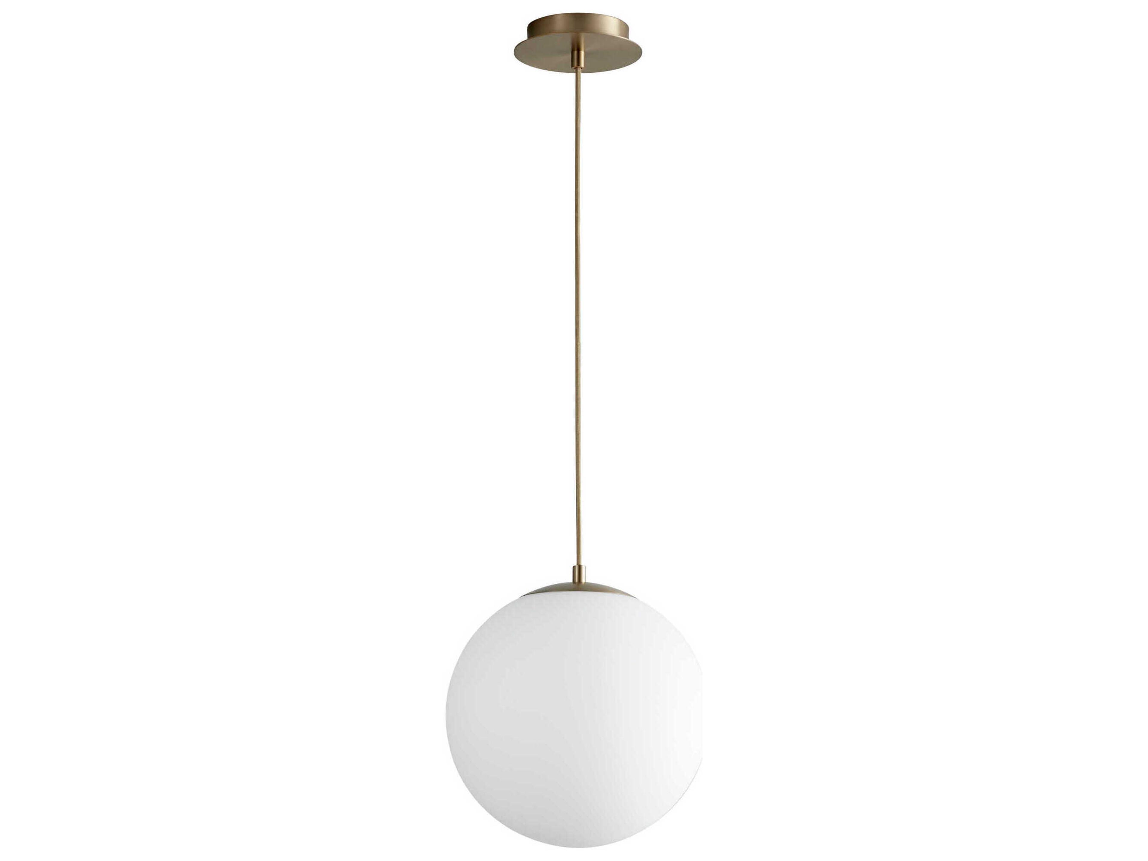Oxygen by Quorum Luna 1-Light Aged Brass Globe Mini Pendant