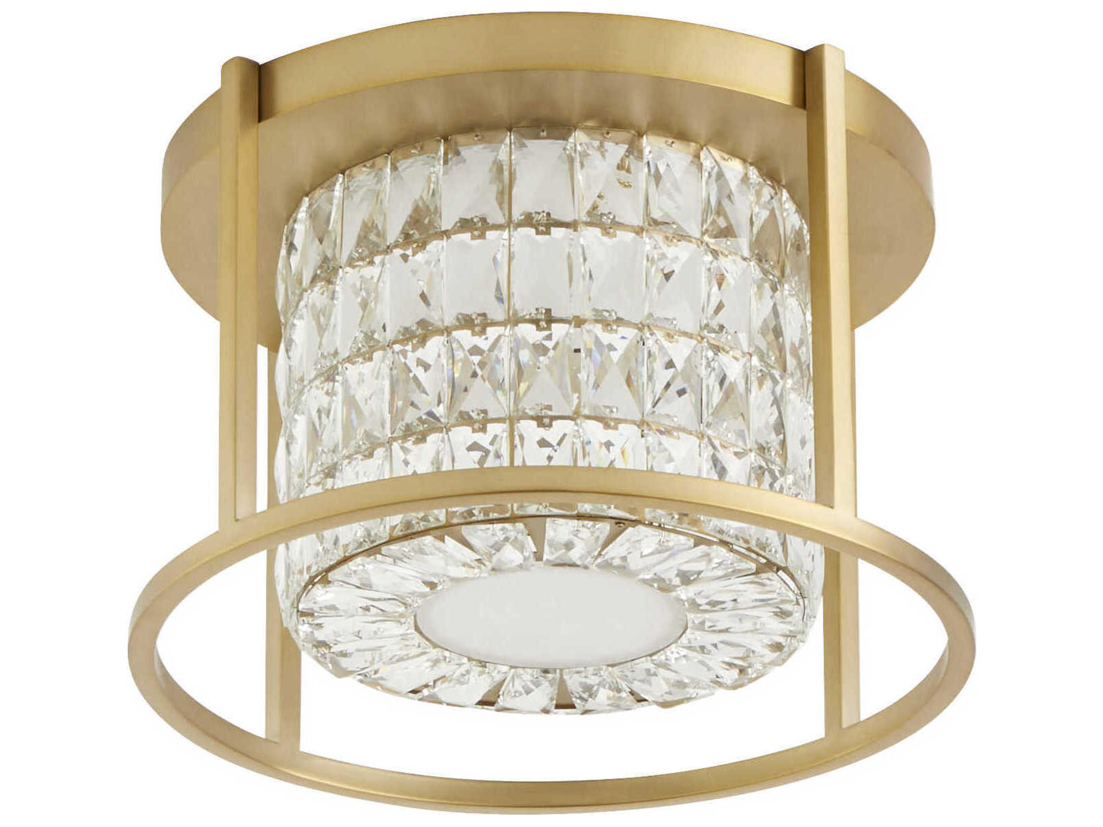 Oxygen by Quorum Elan Aged Brass Flush Mount