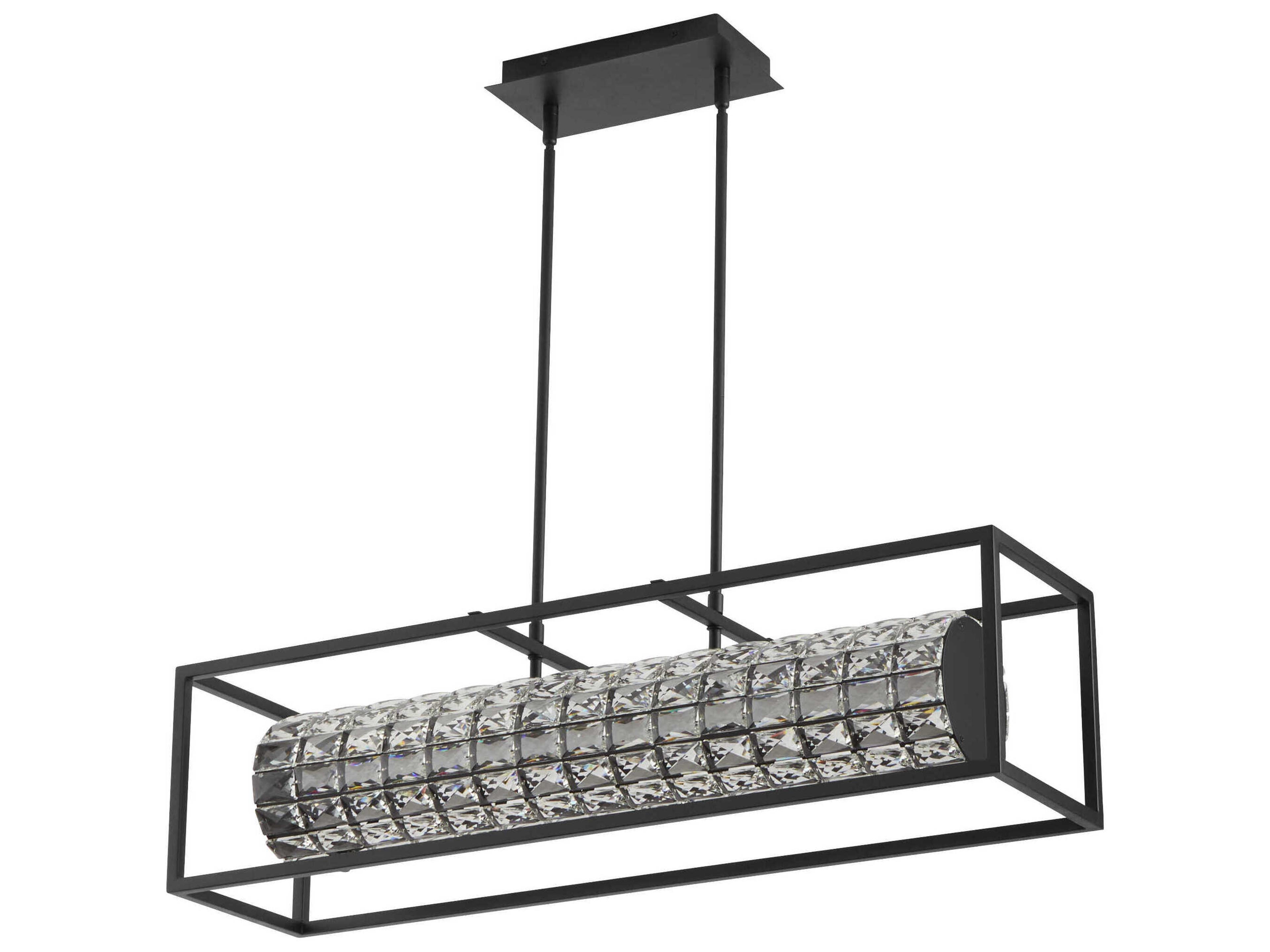 Oxygen by Quorum Elan Black Linear Island Pendant