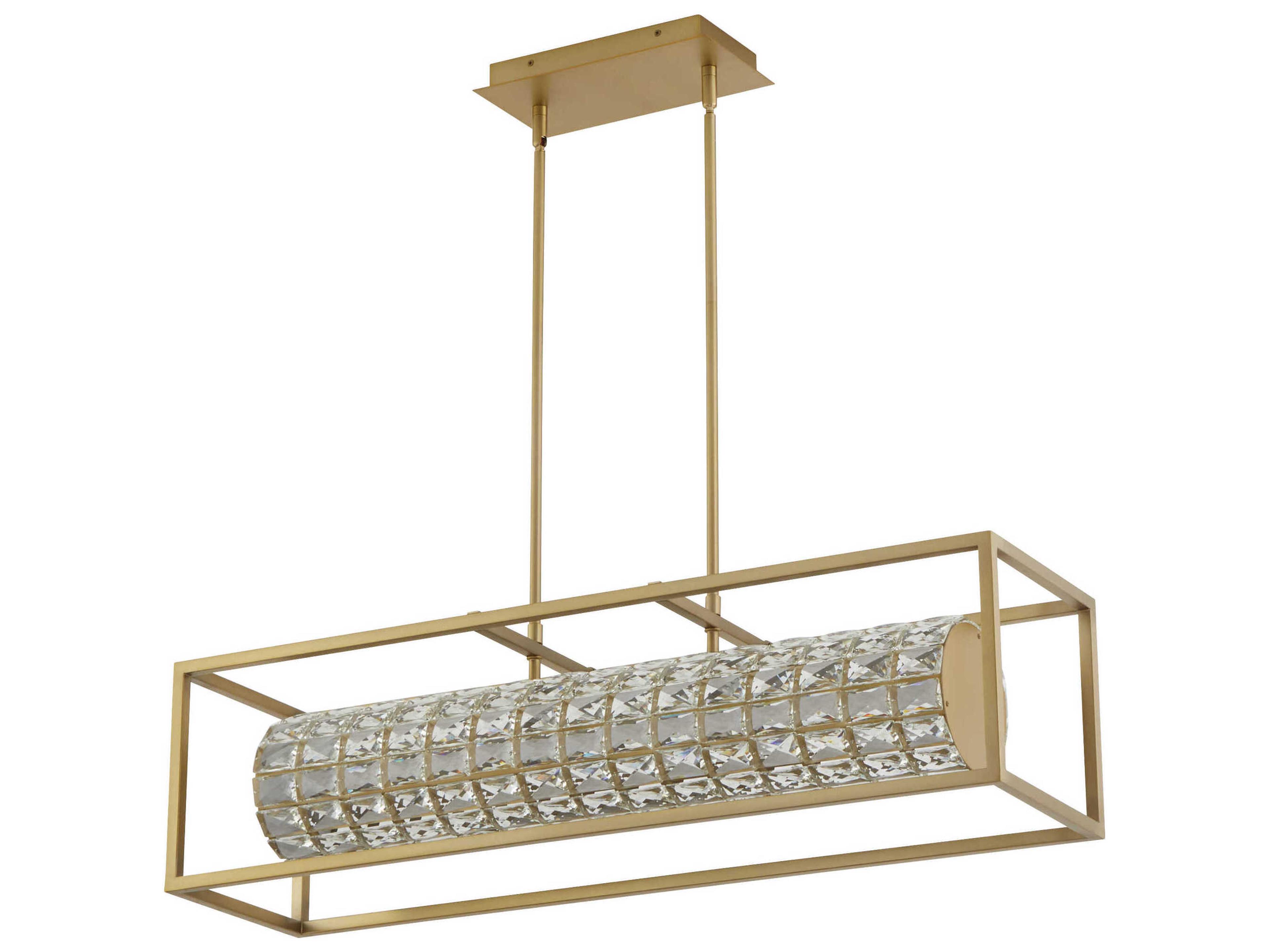 Oxygen by Quorum Elan Aged Brass Linear Island Pendant