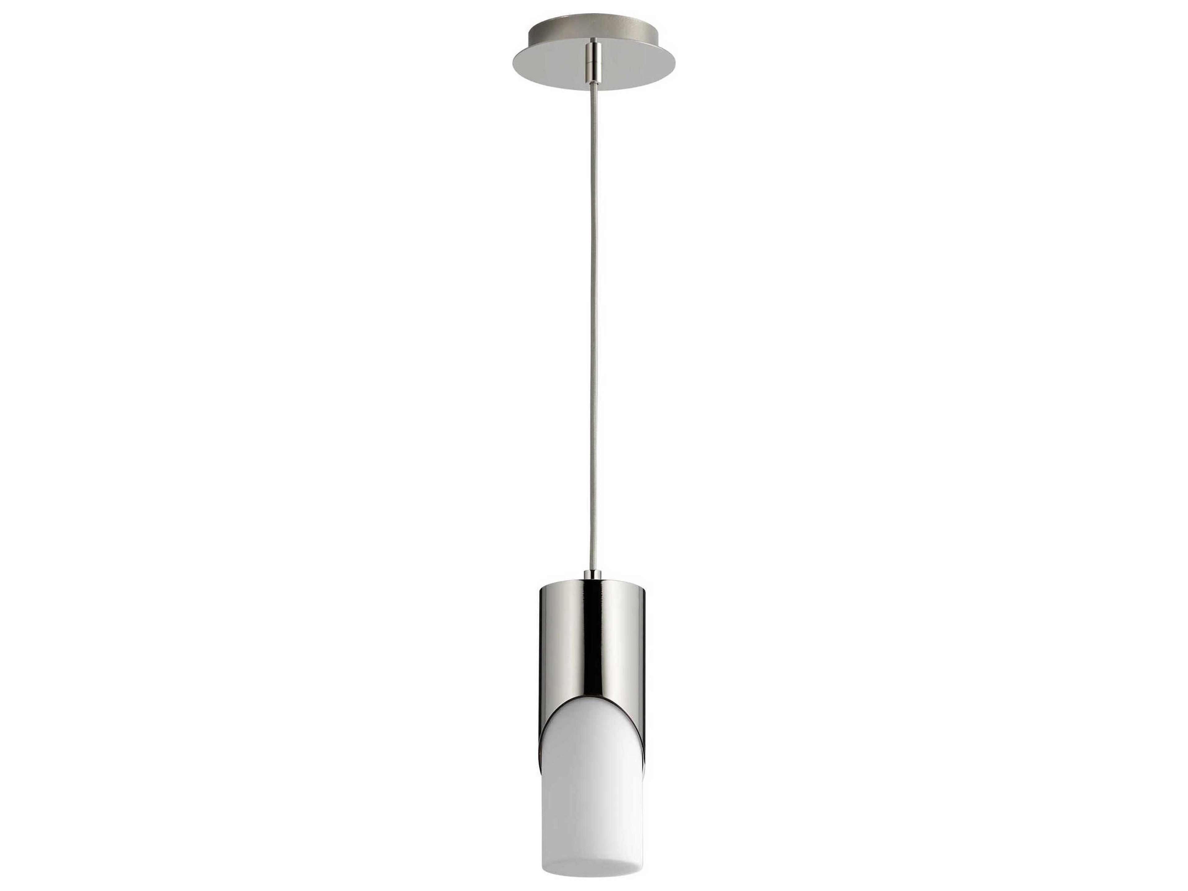 Oxygen by Quorum Ellipse 1-Light Polished Nickel Cylinder Mini Pendant