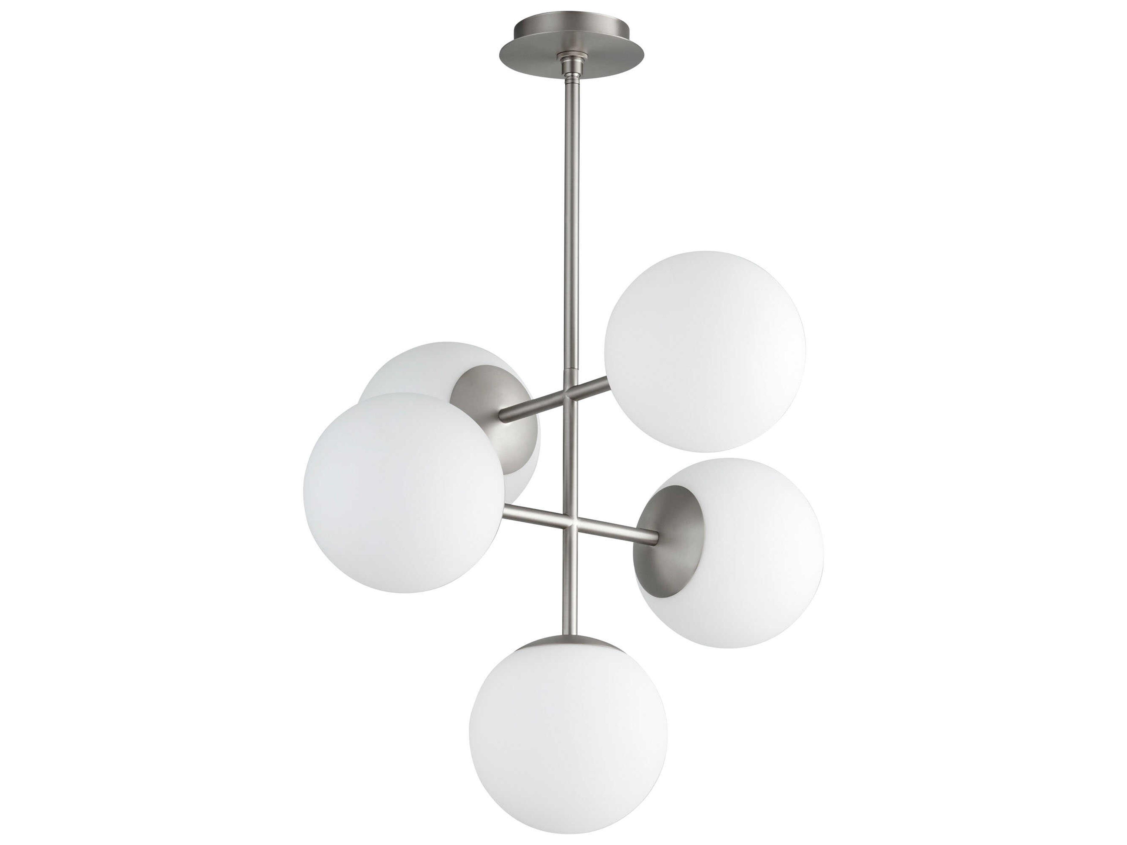Oxygen by Quorum Nebula 5-Light Satin Nickel Globe Chandelier