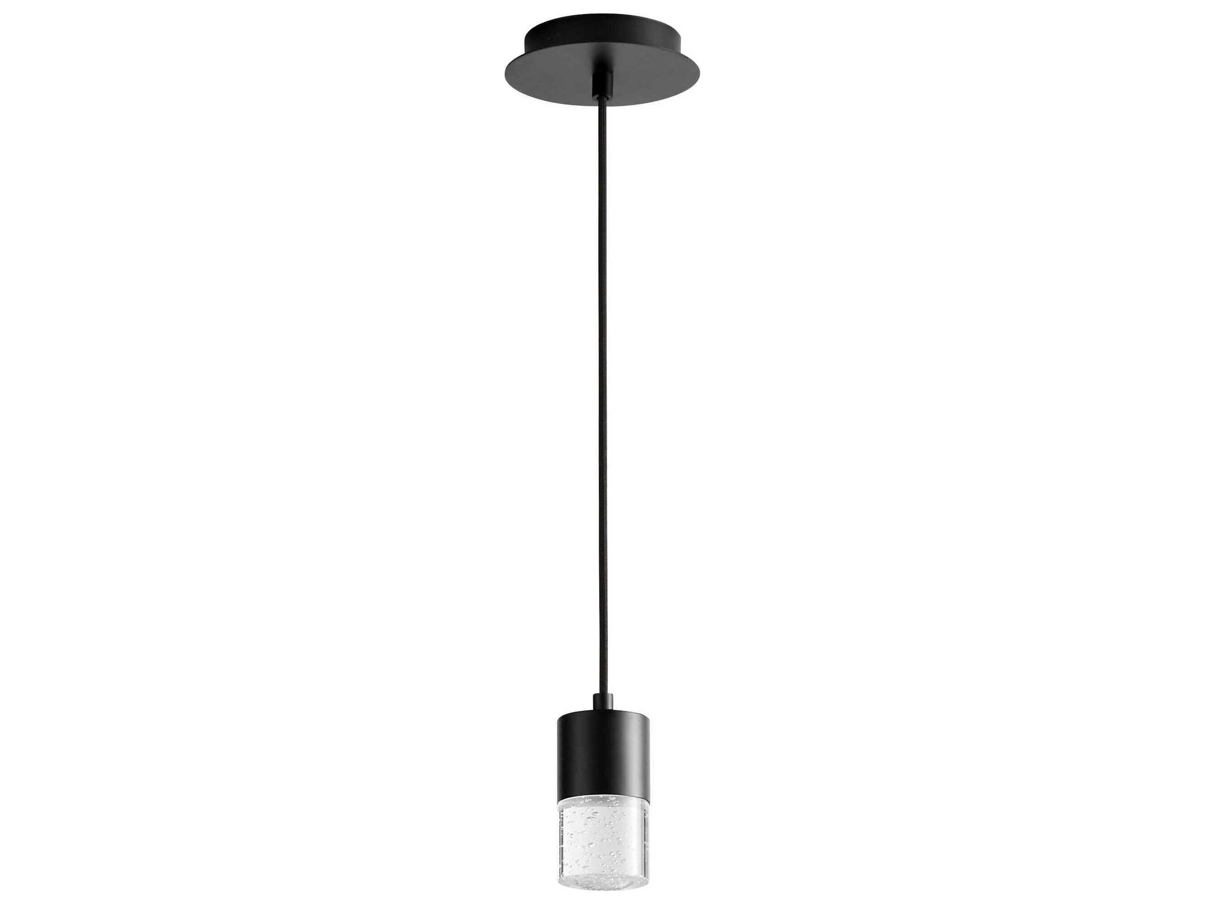 Oxygen by Quorum Spirit 1-Light Black Cylinder Linear Mini Pendant
