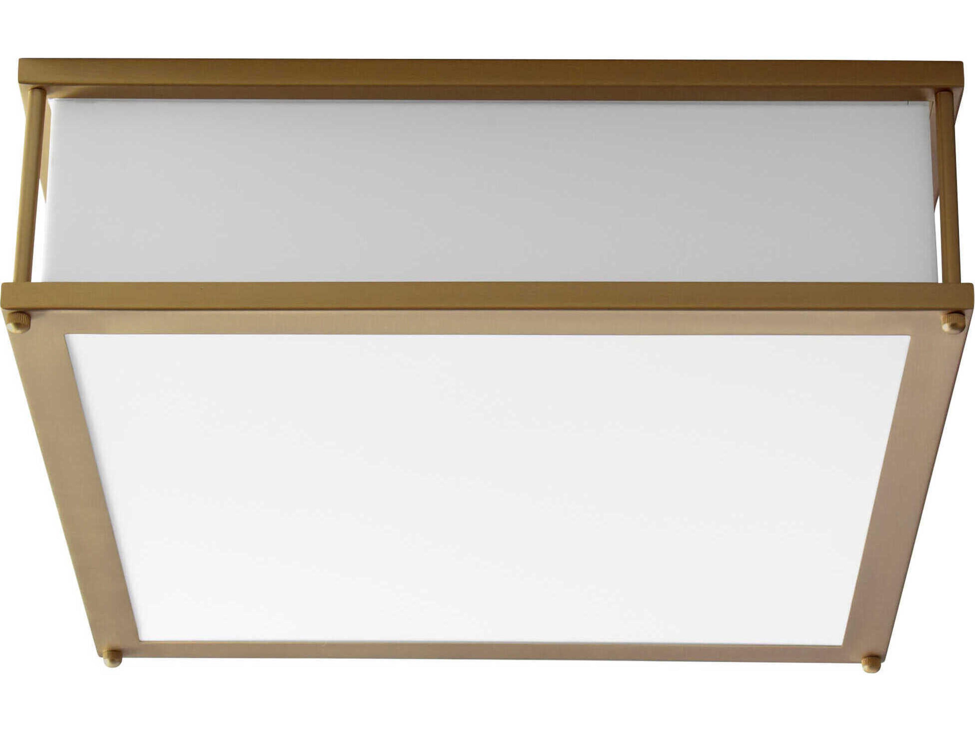Oxygen by Quorum Modulo 2-Light Aged Brass Flush Mount