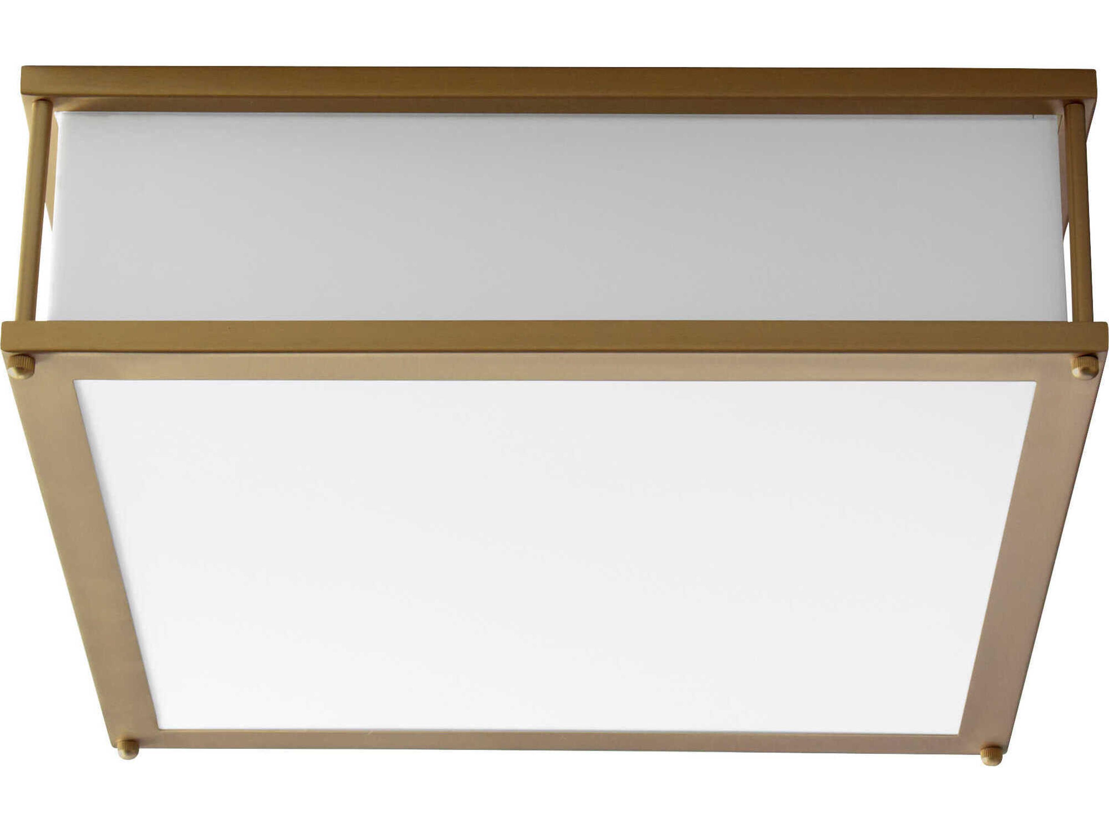 Oxygen by Quorum Modulo 2-Light Aged Brass Flush Mount