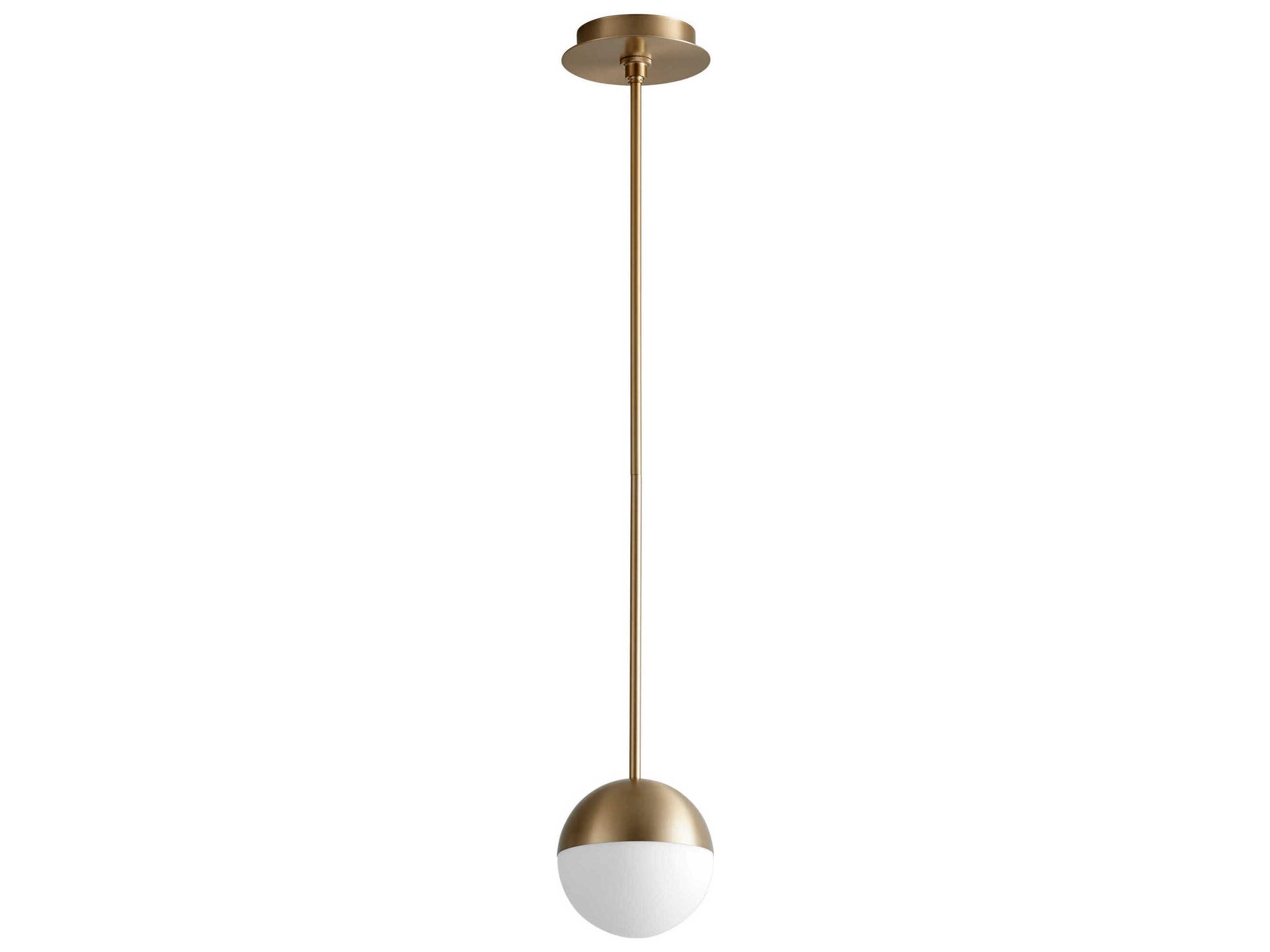 Oxygen by Quorum Mondo 1-Light Aged Brass Globe Mini Pendant
