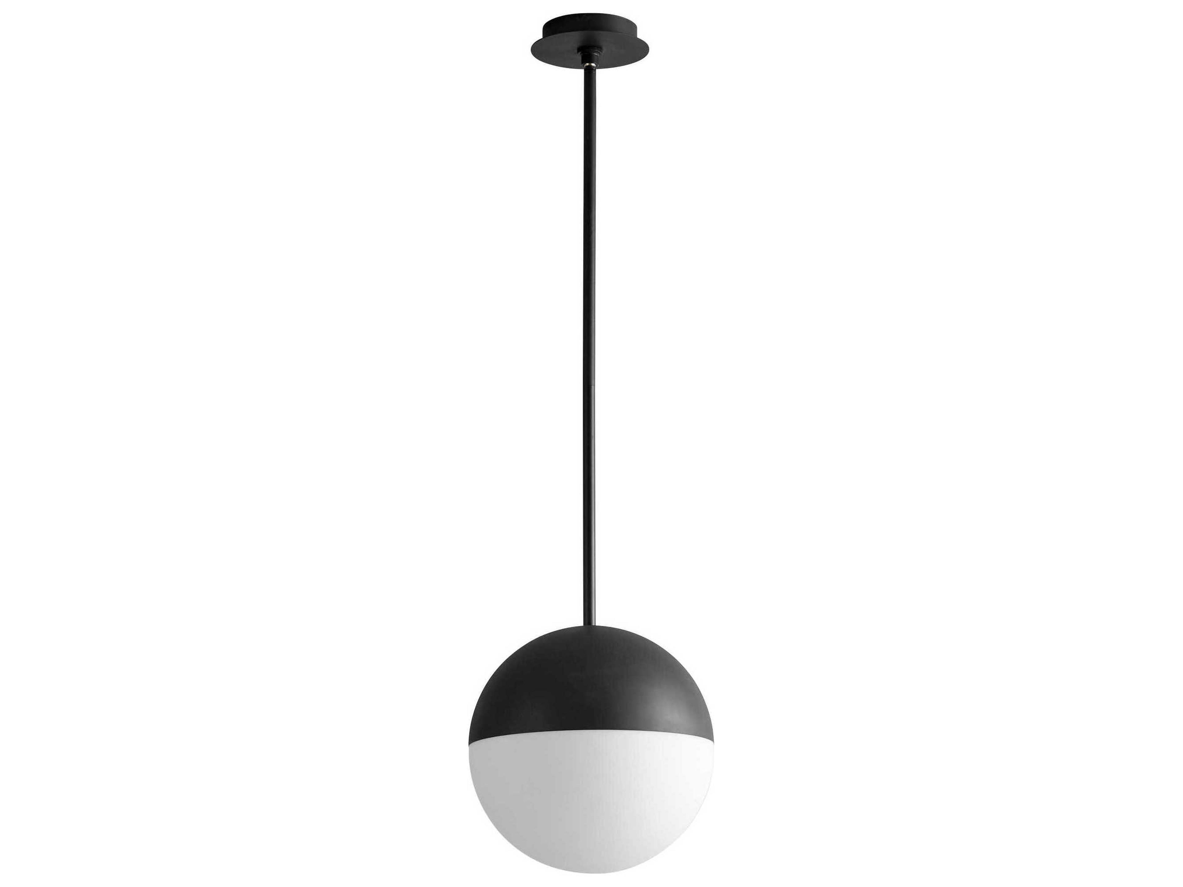 Oxygen by Quorum Mondo 1-Light Black Globe Mini Pendant