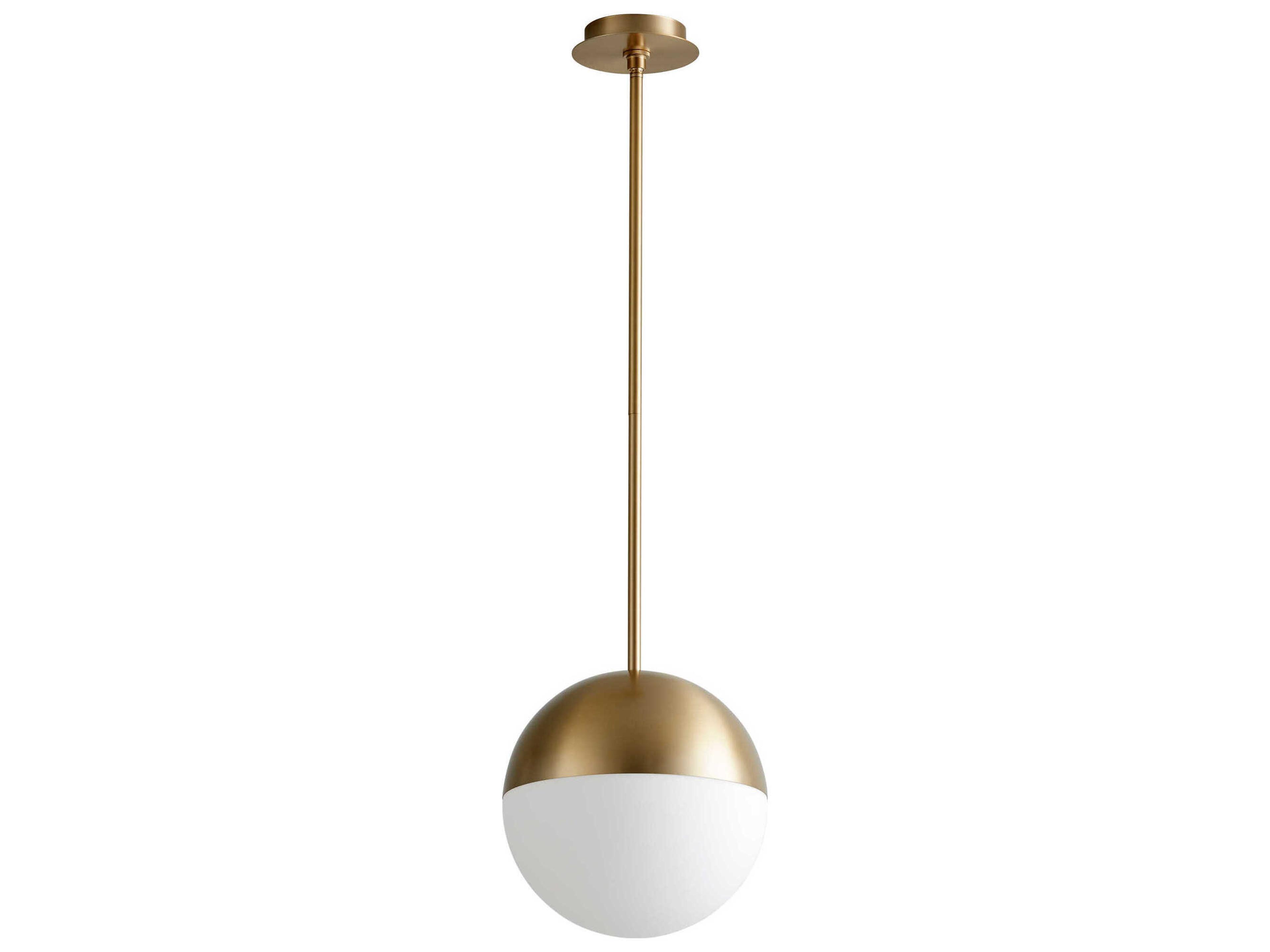 Oxygen by Quorum Mondo 1-Light Aged Brass Globe Mini Pendant
