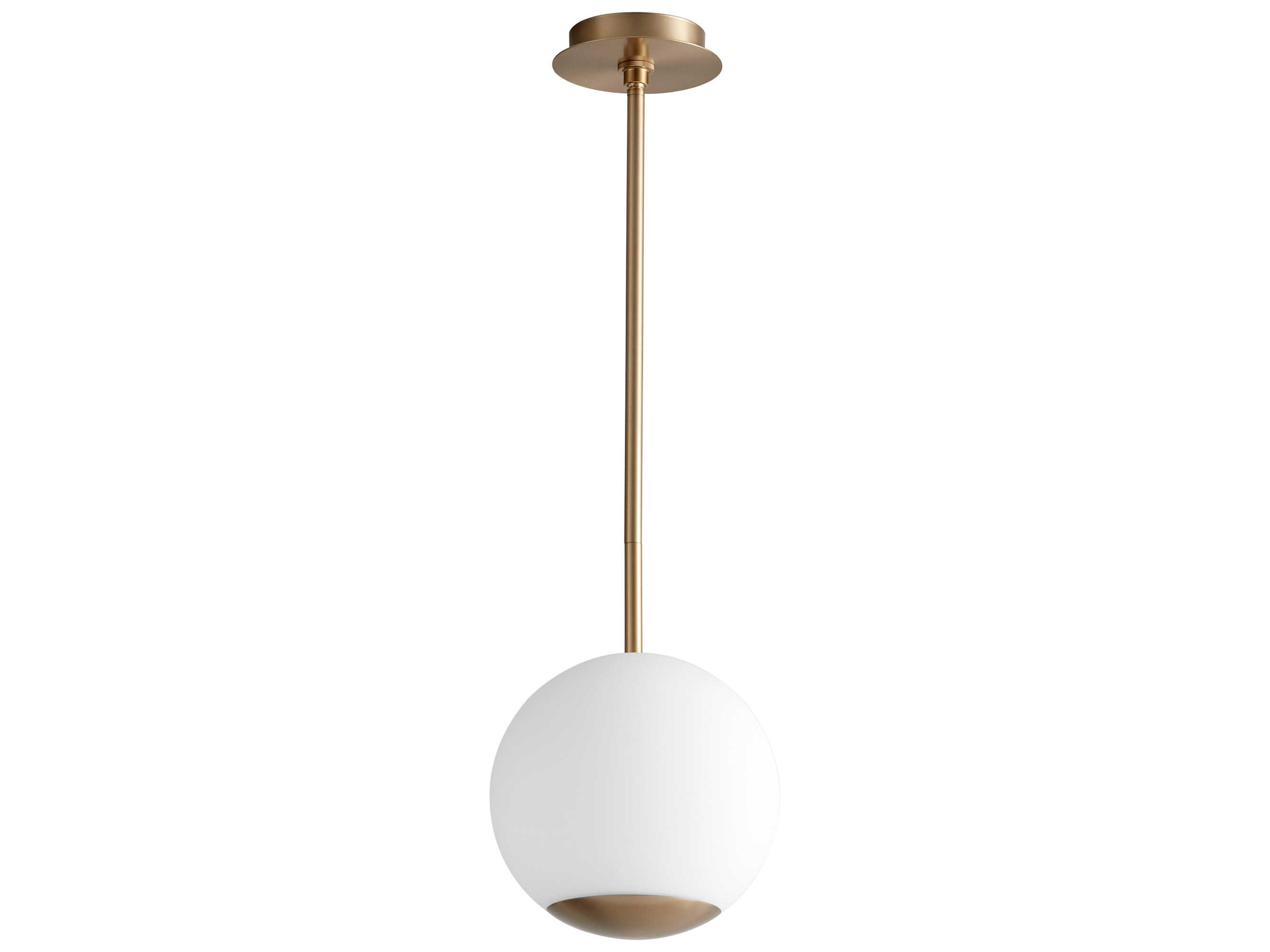 Oxygen by Quorum Terra 1-Light Aged Brass Globe Mini Pendant