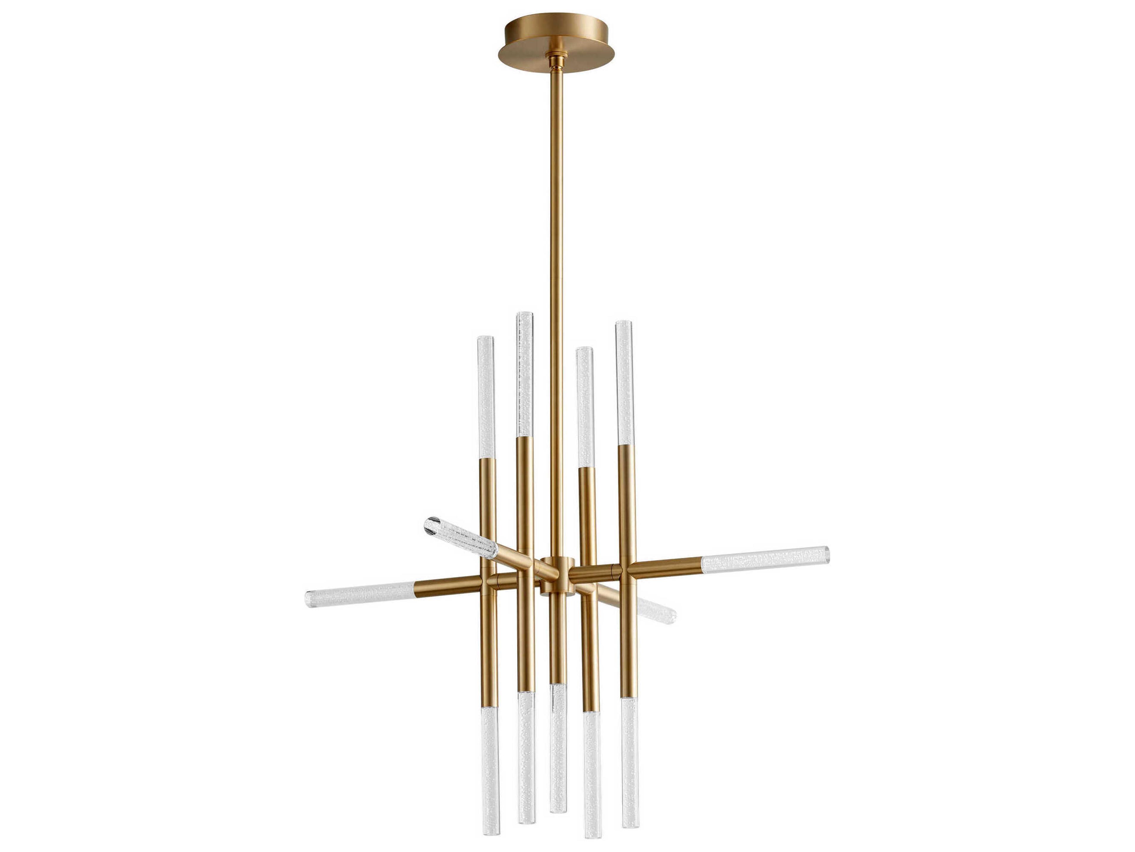 Oxygen by Quorum Moxy 13-Light Aged Brass Linear Chandelier