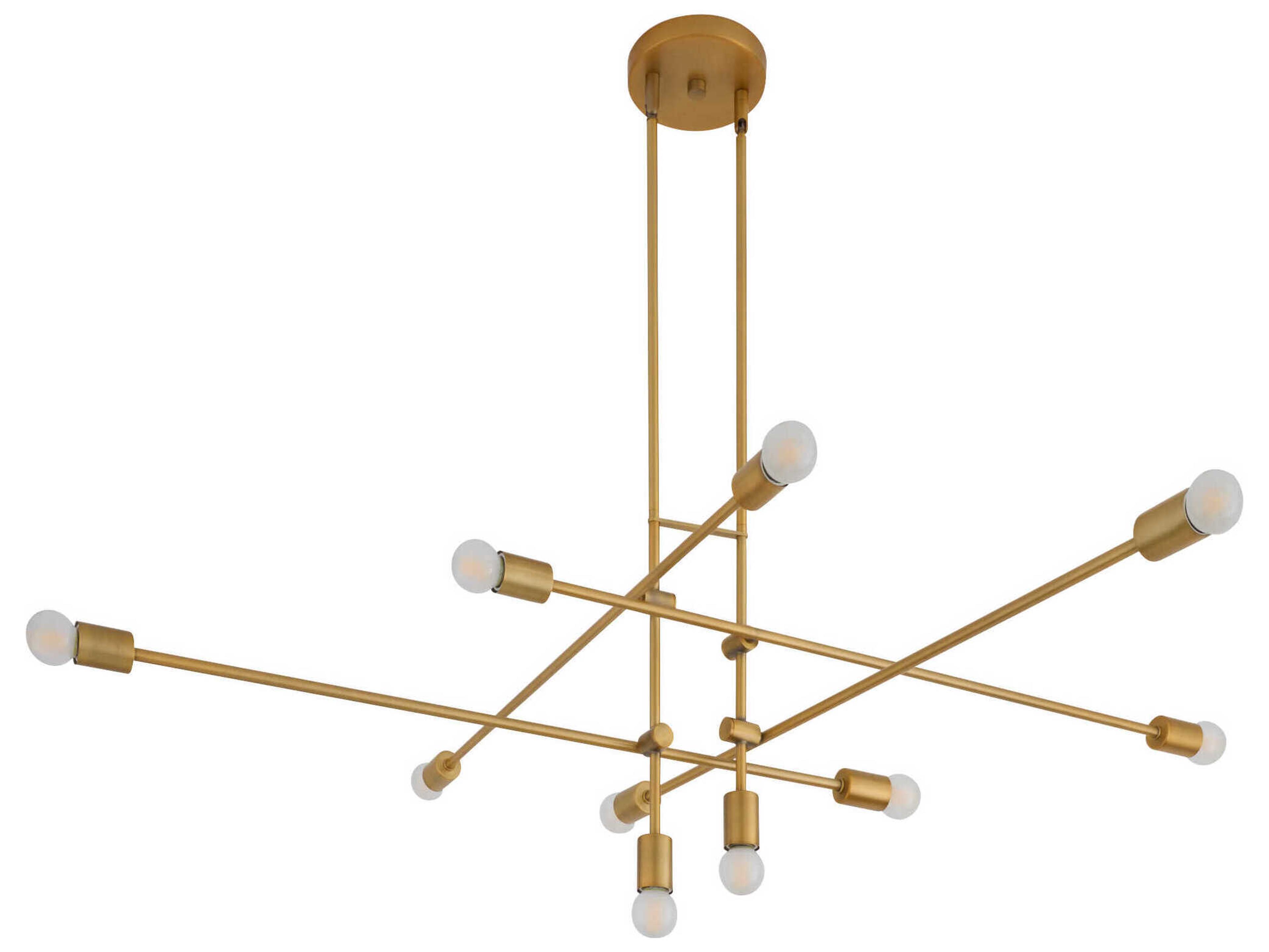 Oxygen by Quorum Mika 10-Light Brushed Brass Linear Chandelier