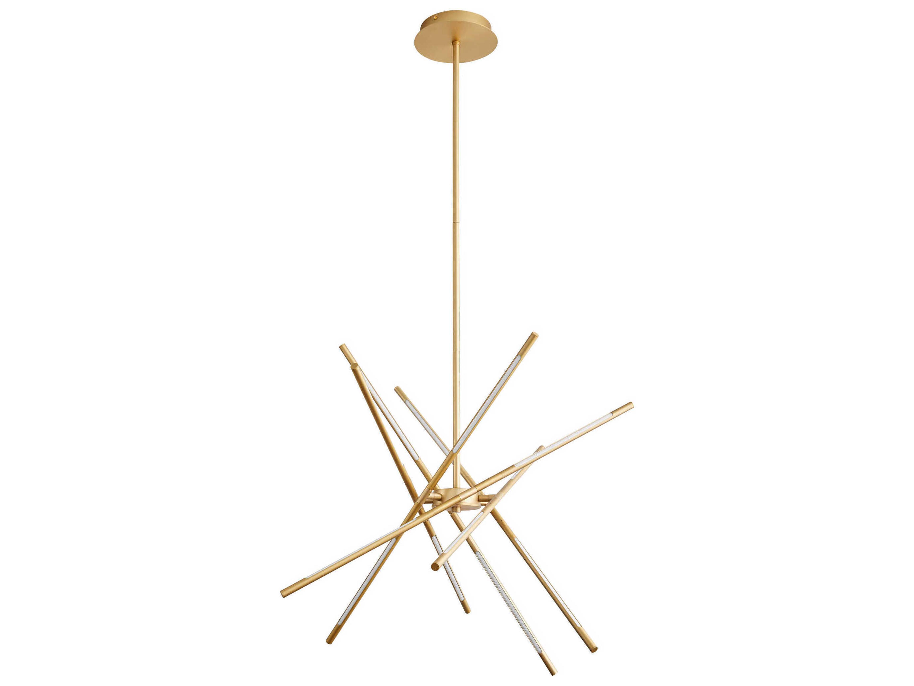 Oxygen by Quorum Palillos 12-Light Aged Brass Linear Sputnik Pendant