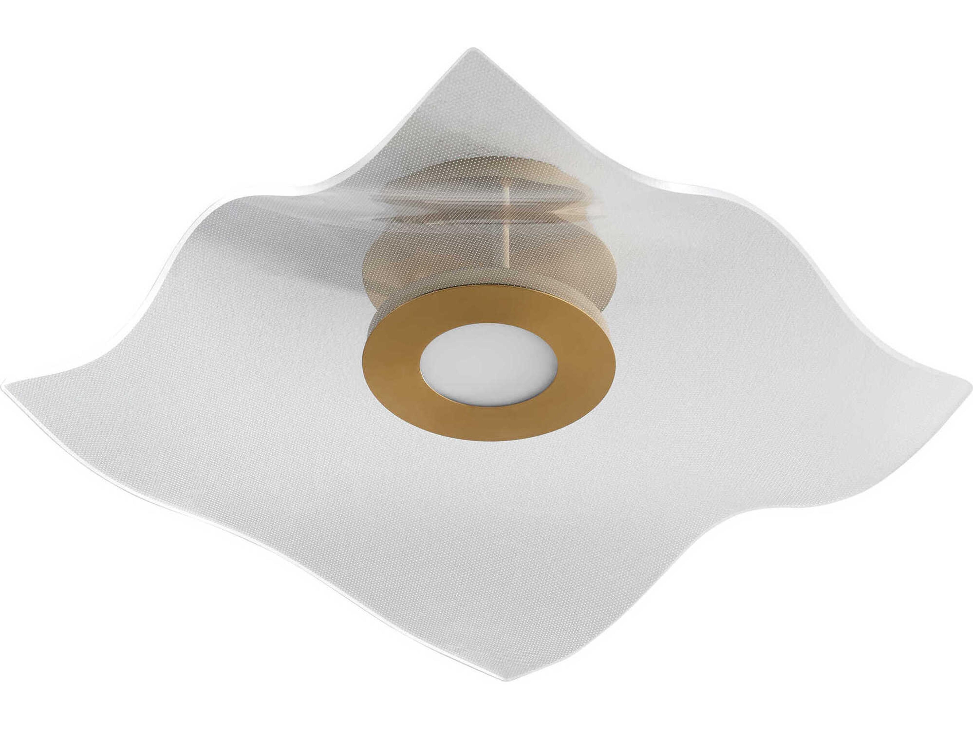 Oxygen by Quorum Medusa 1-Light Aged Brass Flush Mount
