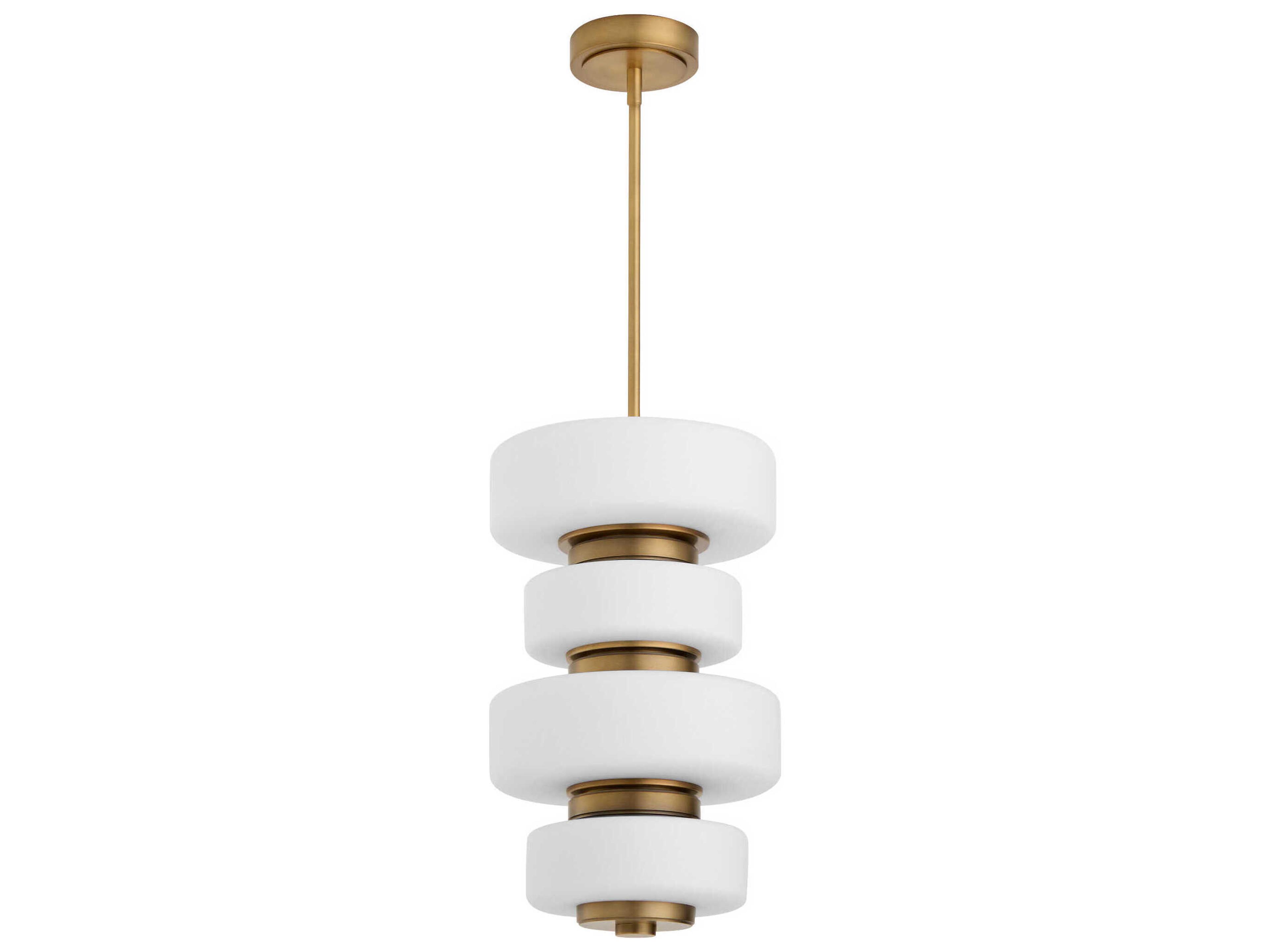 Oxygen by Quorum Favo Brushed Brass Geometric Tiered Pendant