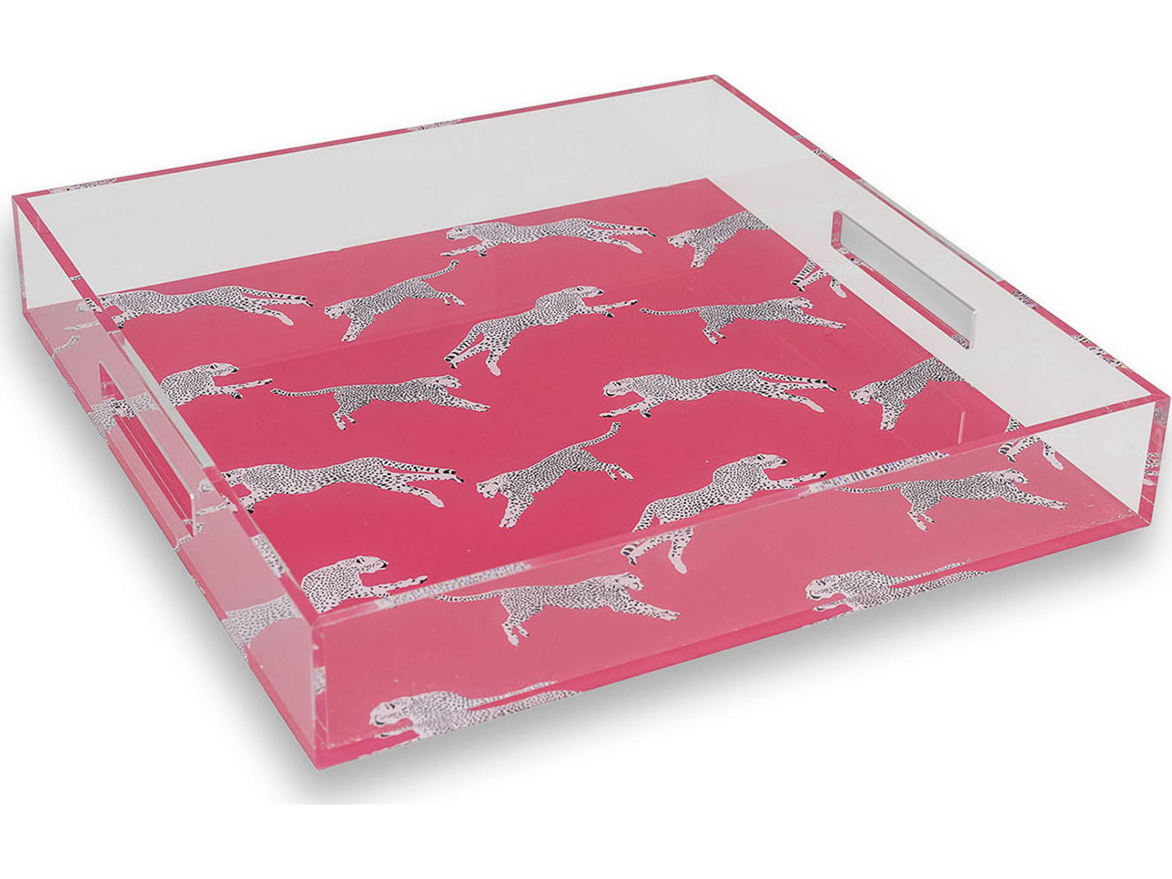 Port 68 Leaping Cheetah Pink Acrylic Tray