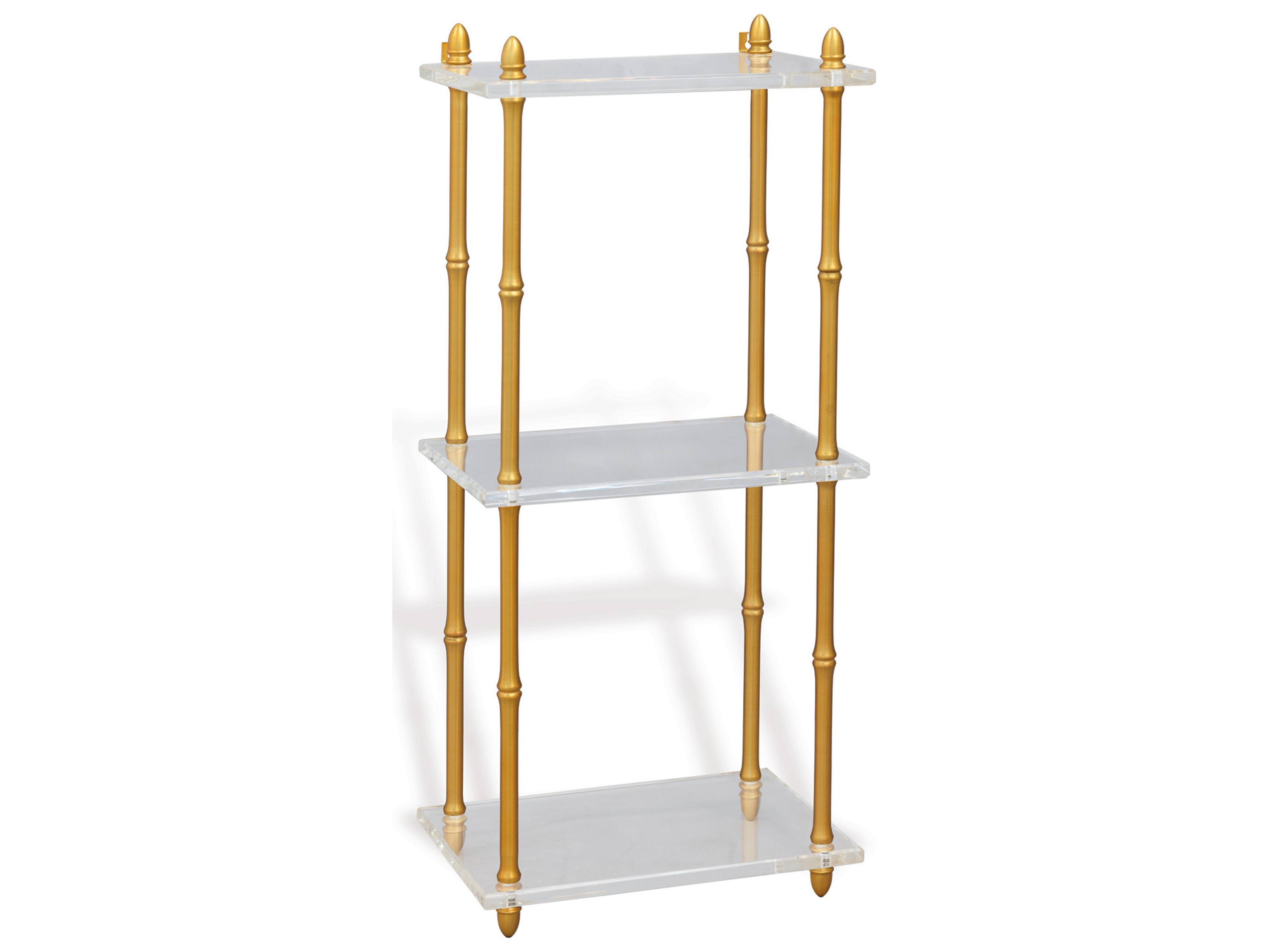 Port 68 Carmel Brass/Lucite Shelf 32"H