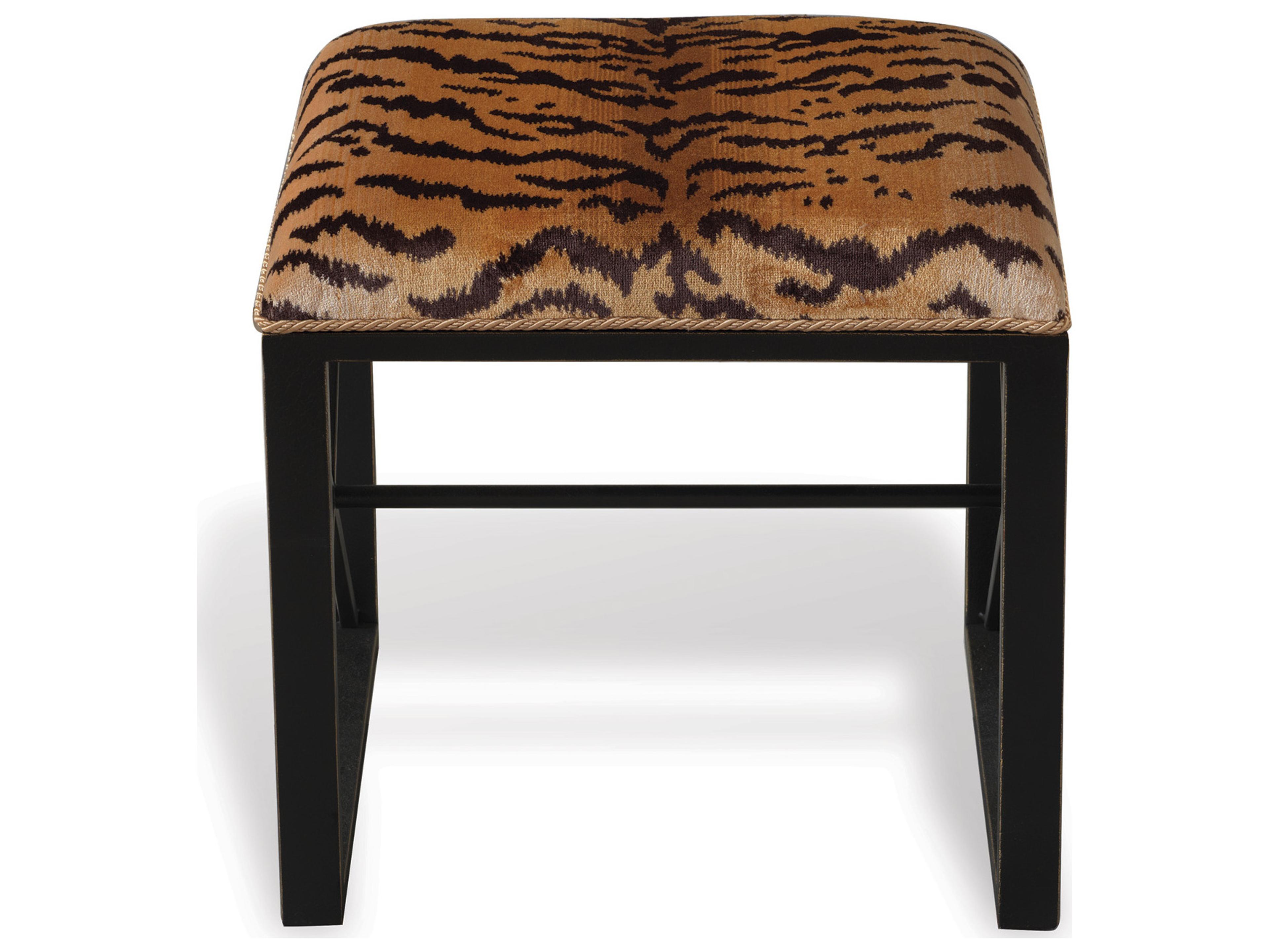 Port 68 Medallion Black Le Tigre Natural Single Bench 19.5H X 18 X 2