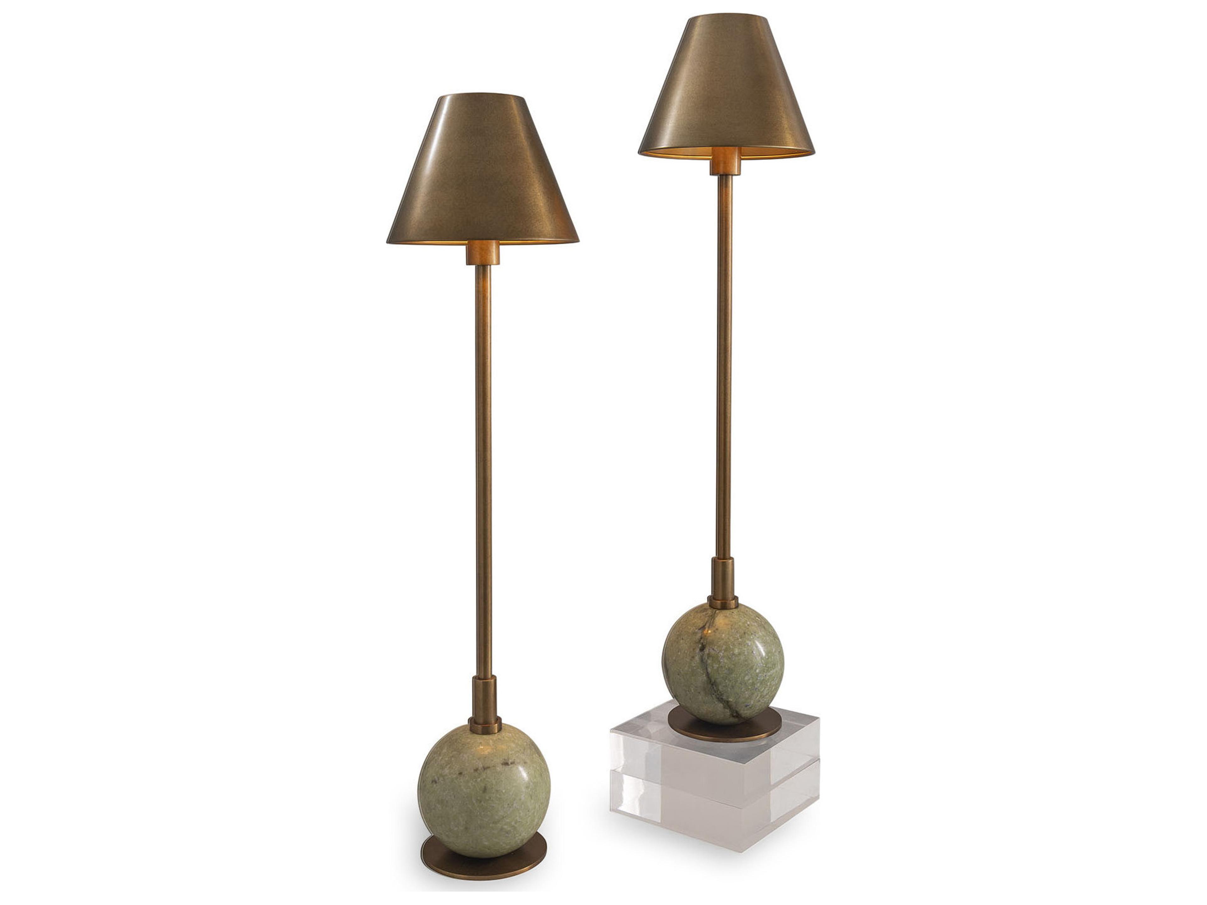 Port 68 Boston Brass/Green Buffet Lamp /Set 2