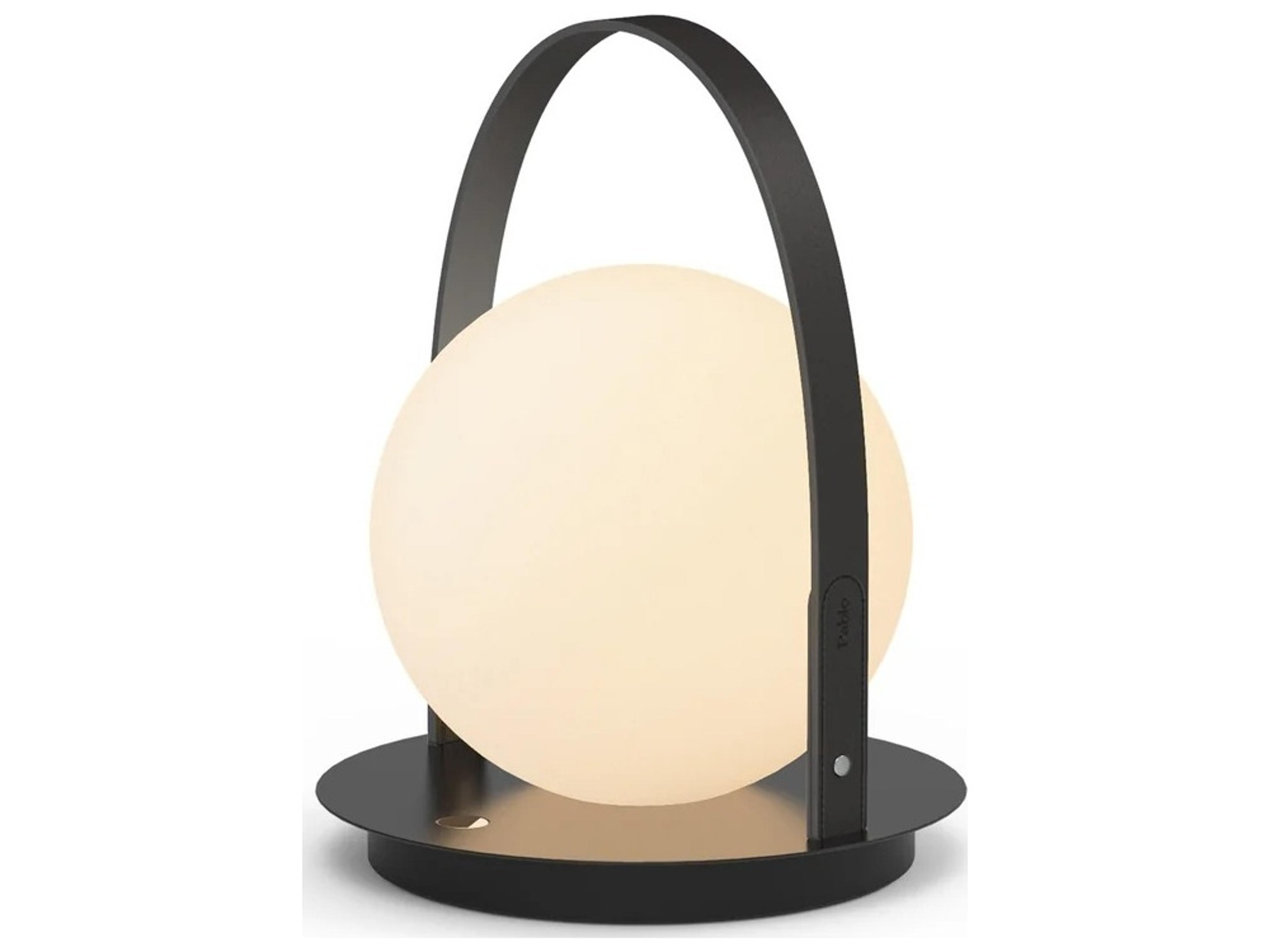 Pablo Bola Lantern Black Opal Glass Globe Table Lamp