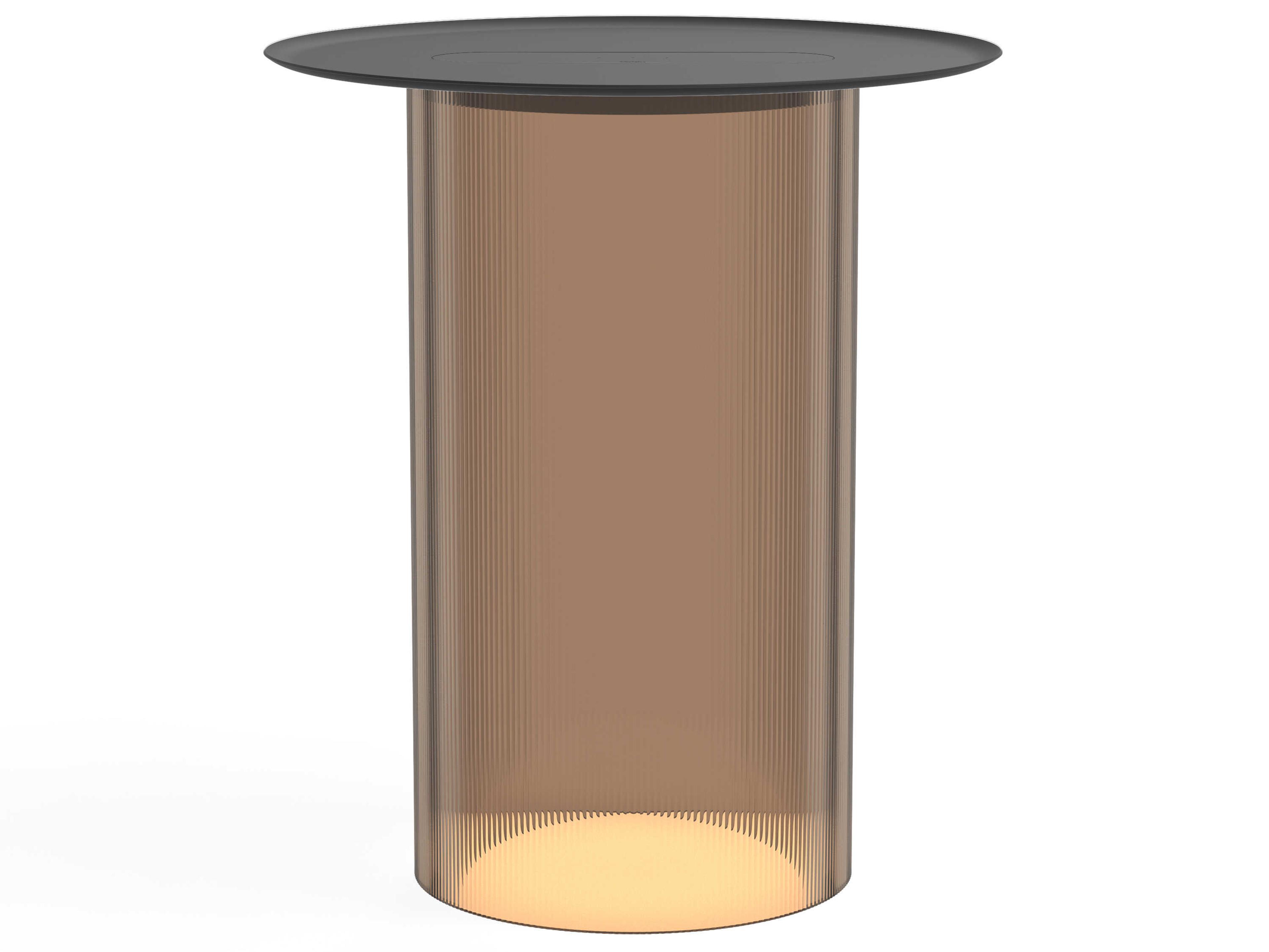 Pablo Carousel Round Metal Bronze End Table