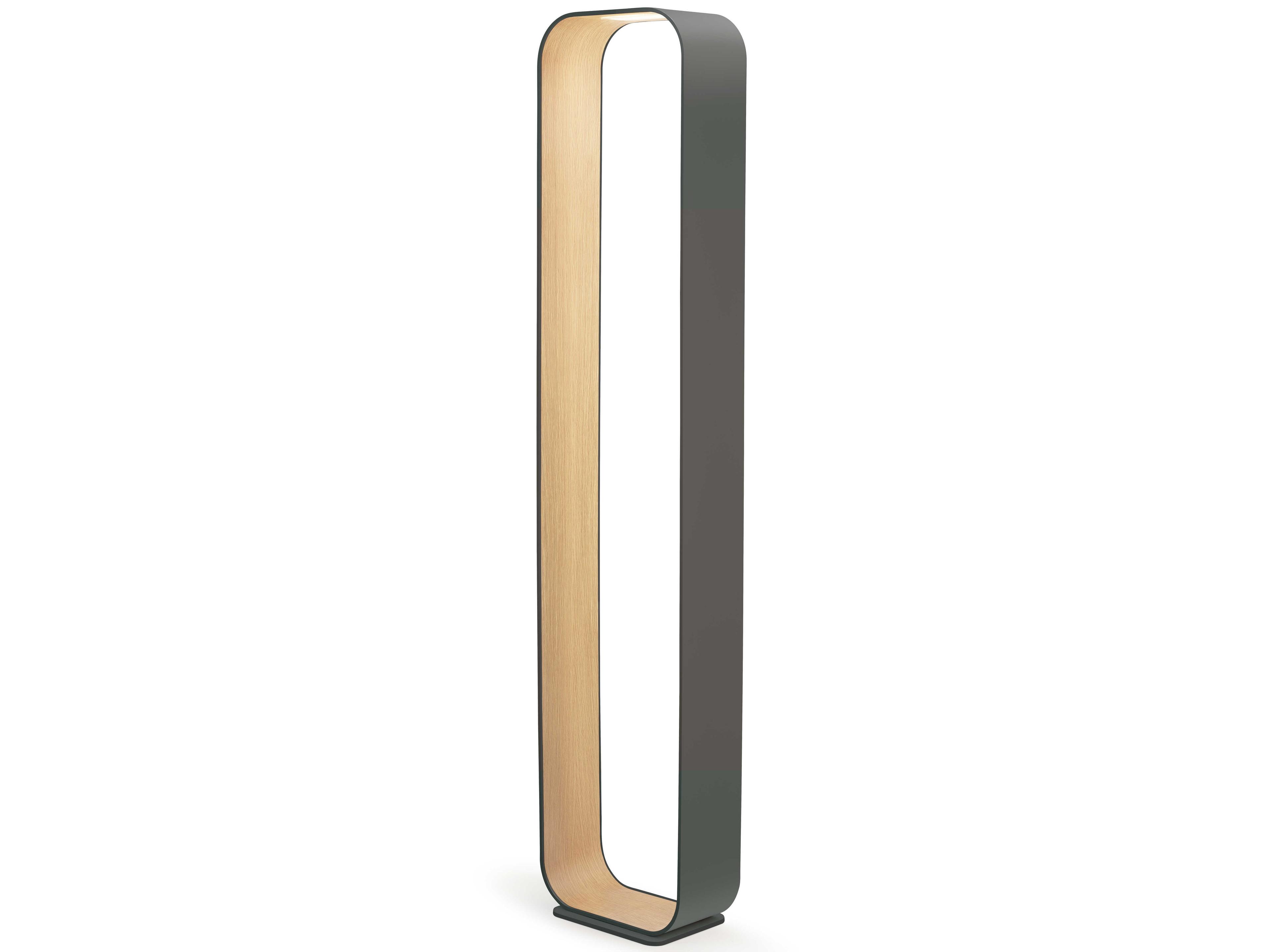 Pablo Contour Graphite White Oak Polycarbonate Lens Gray Floor Lamp