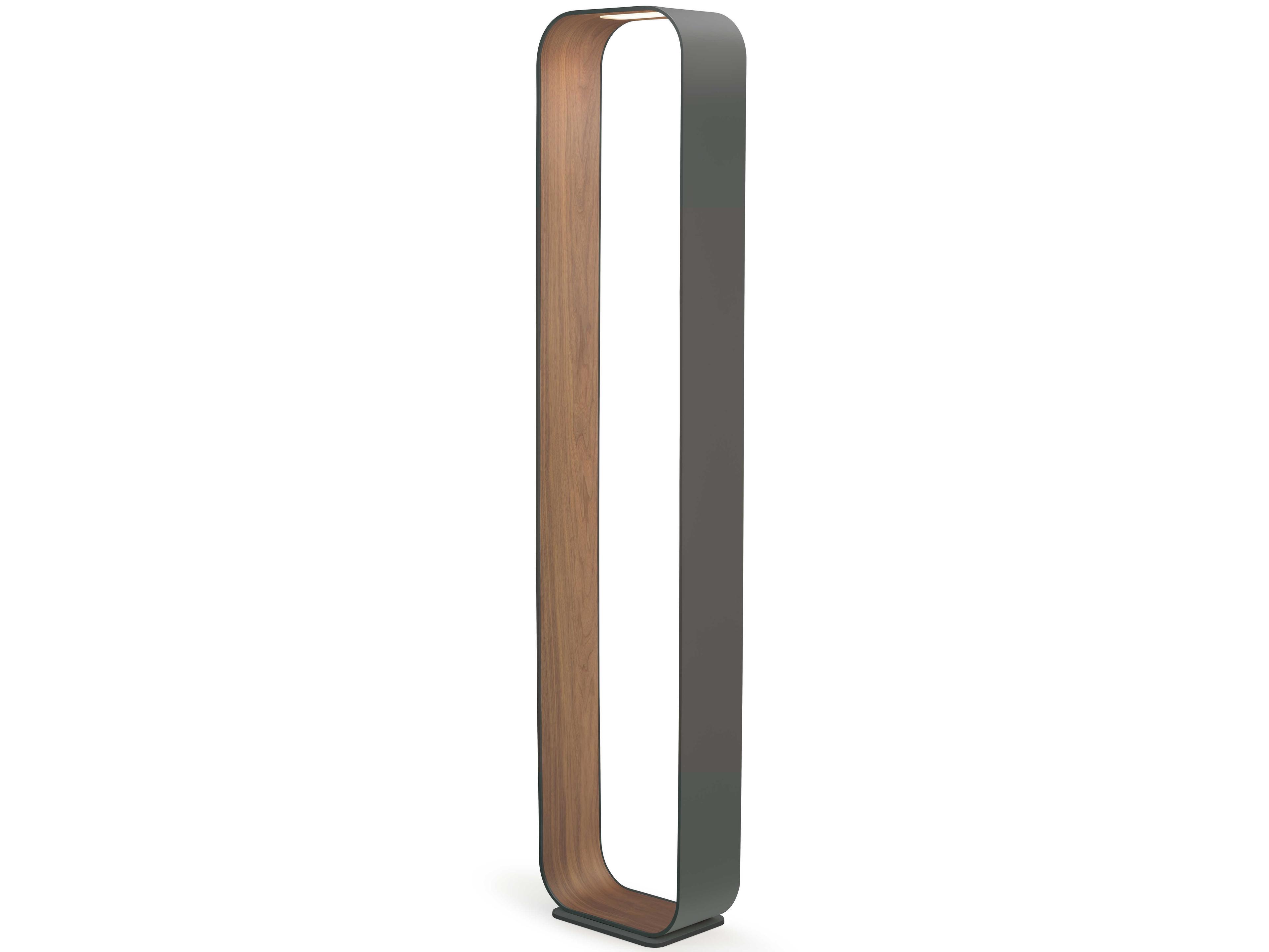 Pablo Contour Graphite Walnut Polycarbonate Lens Gray Floor Lamp