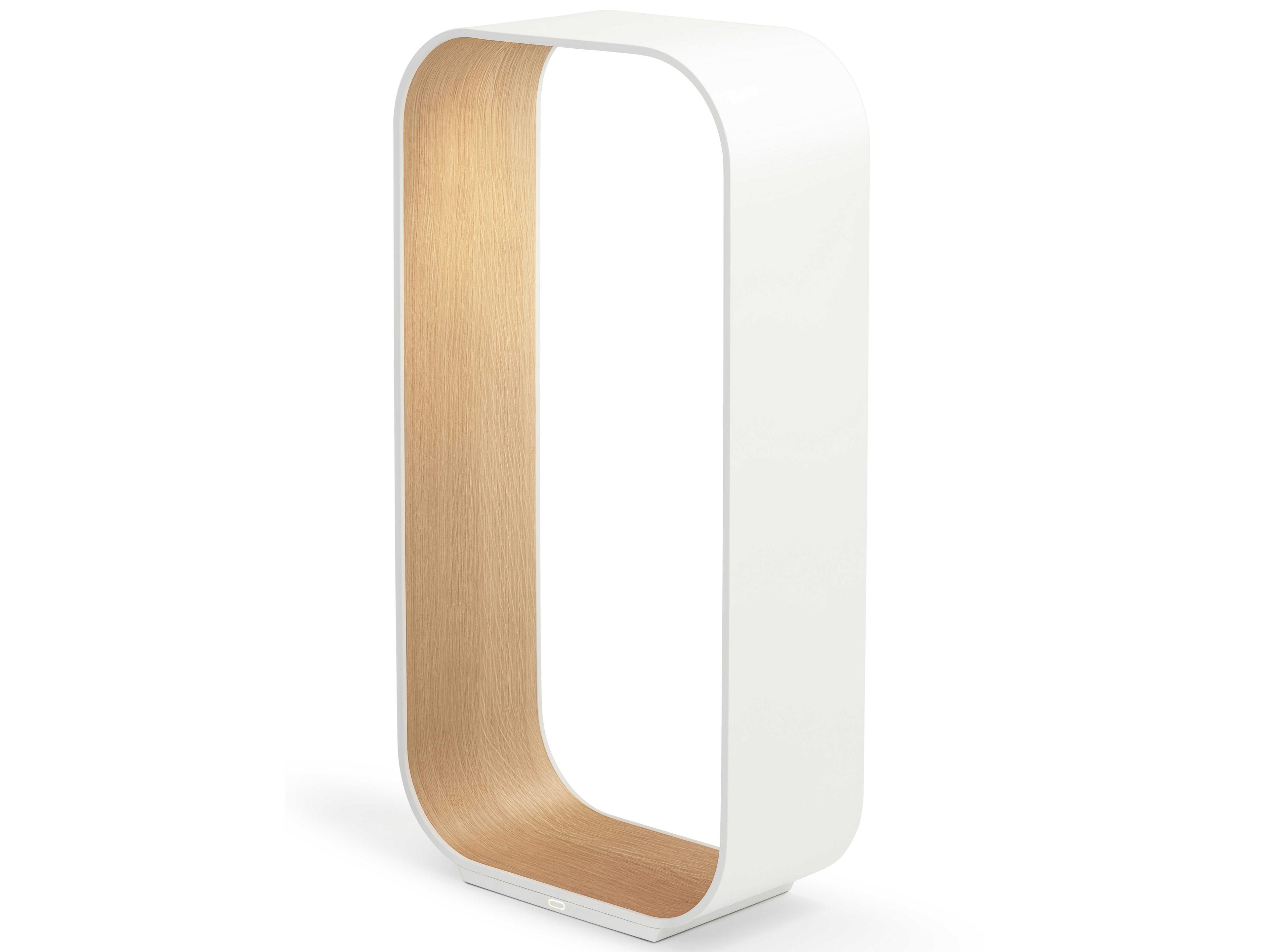 Pablo Contour White Oak Polycarbonate Lens Buffet Lamp