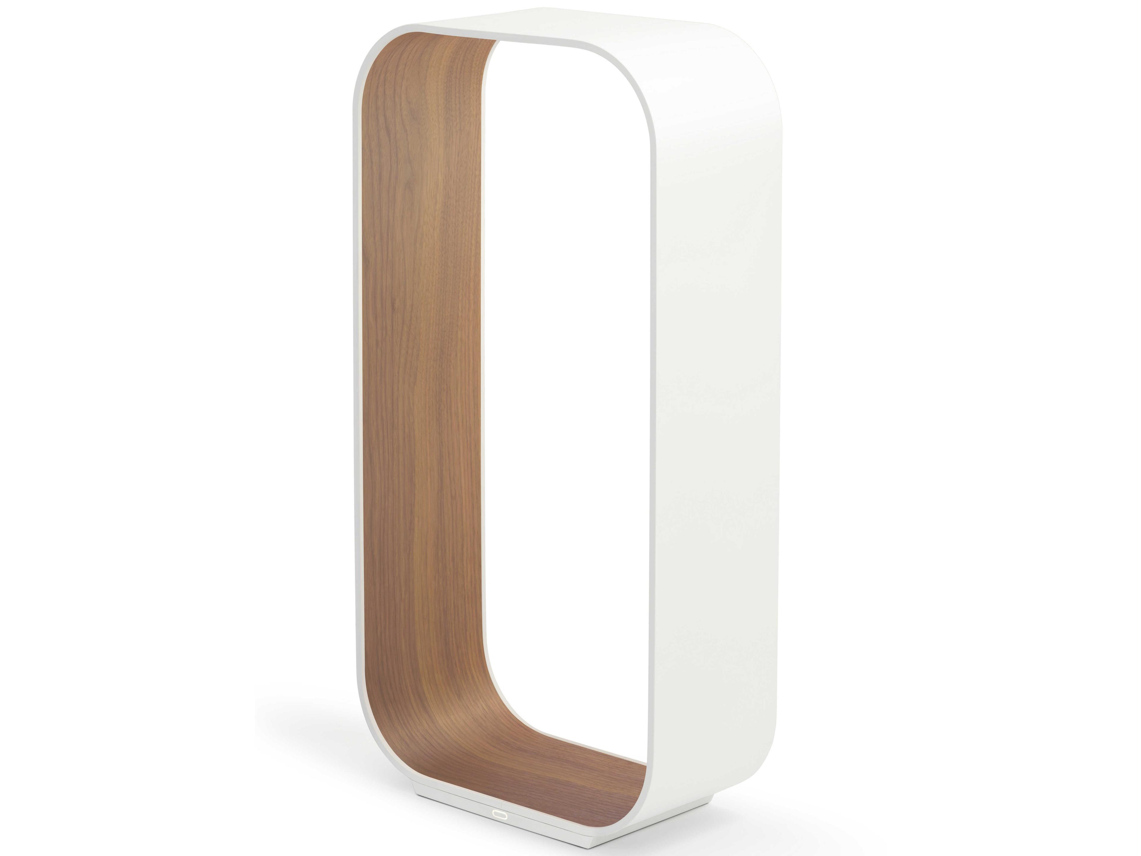 Pablo Contour White Walnut Polycarbonate Lens Buffet Lamp