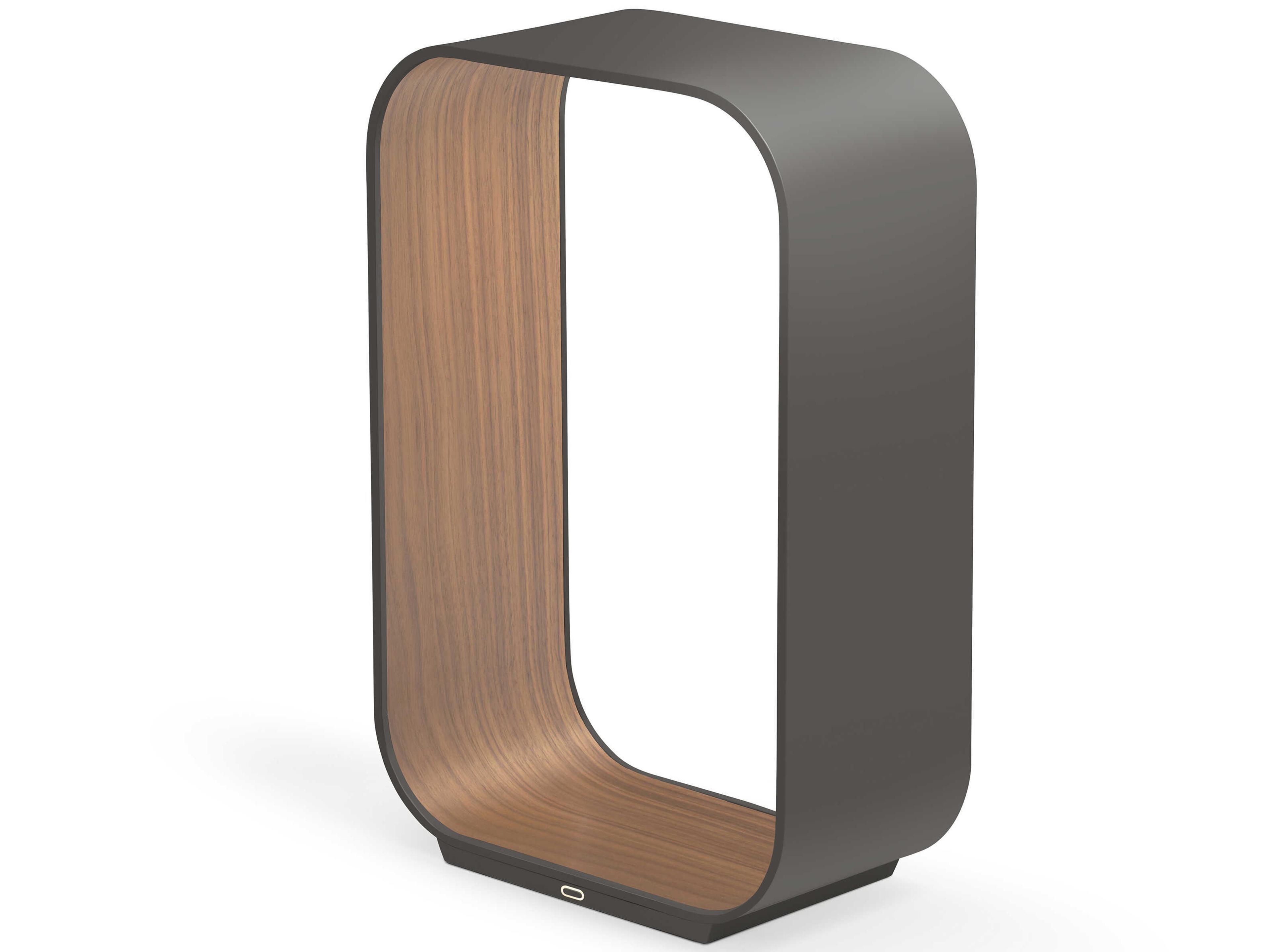 Pablo Contour Graphite Walnut Polycarbonate Lens Gray Table Lamp