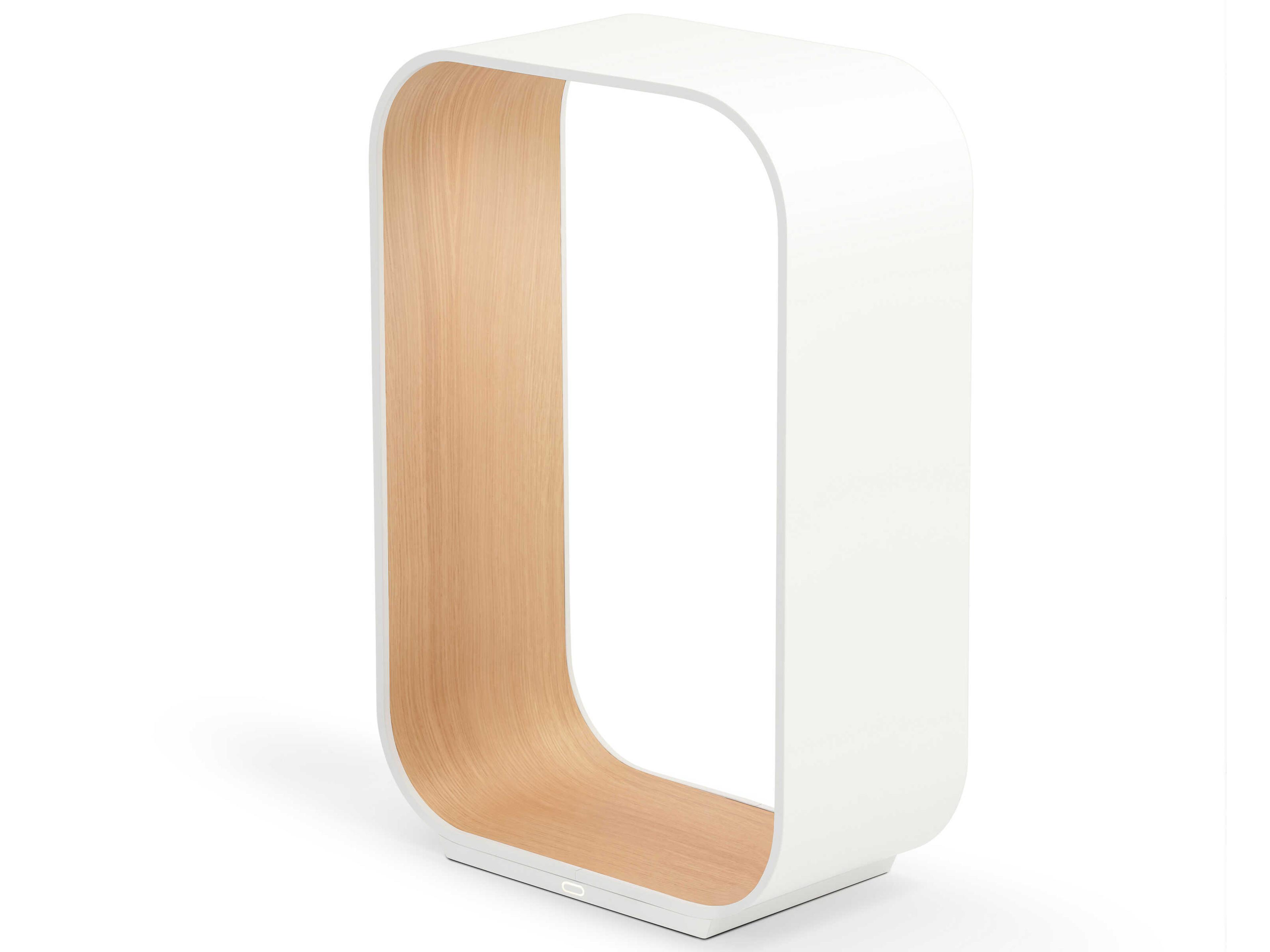 Pablo Contour White Oak Polycarbonate Lens Table Lamp