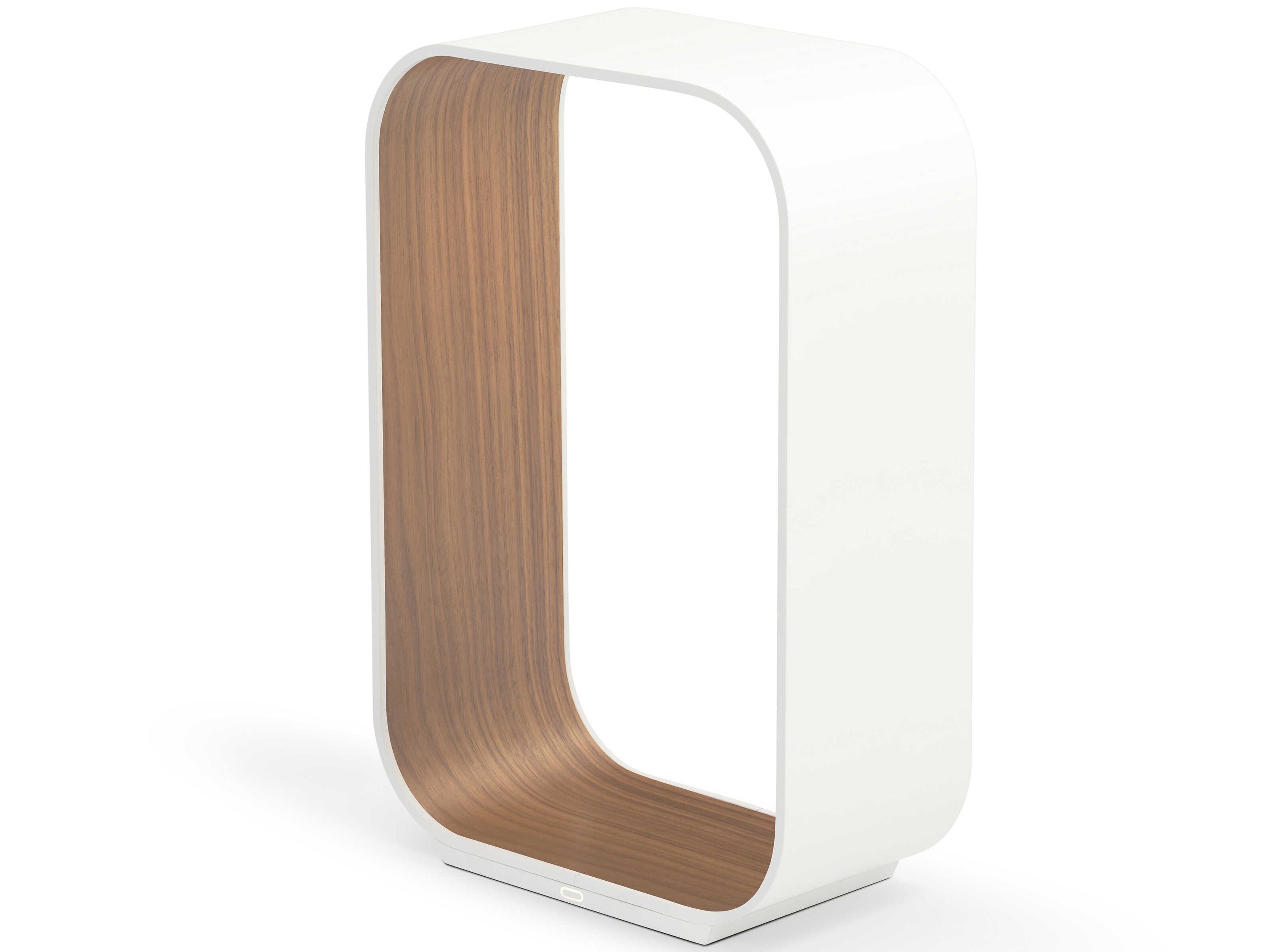 Pablo Contour White Walnut Polycarbonate Lens Table Lamp