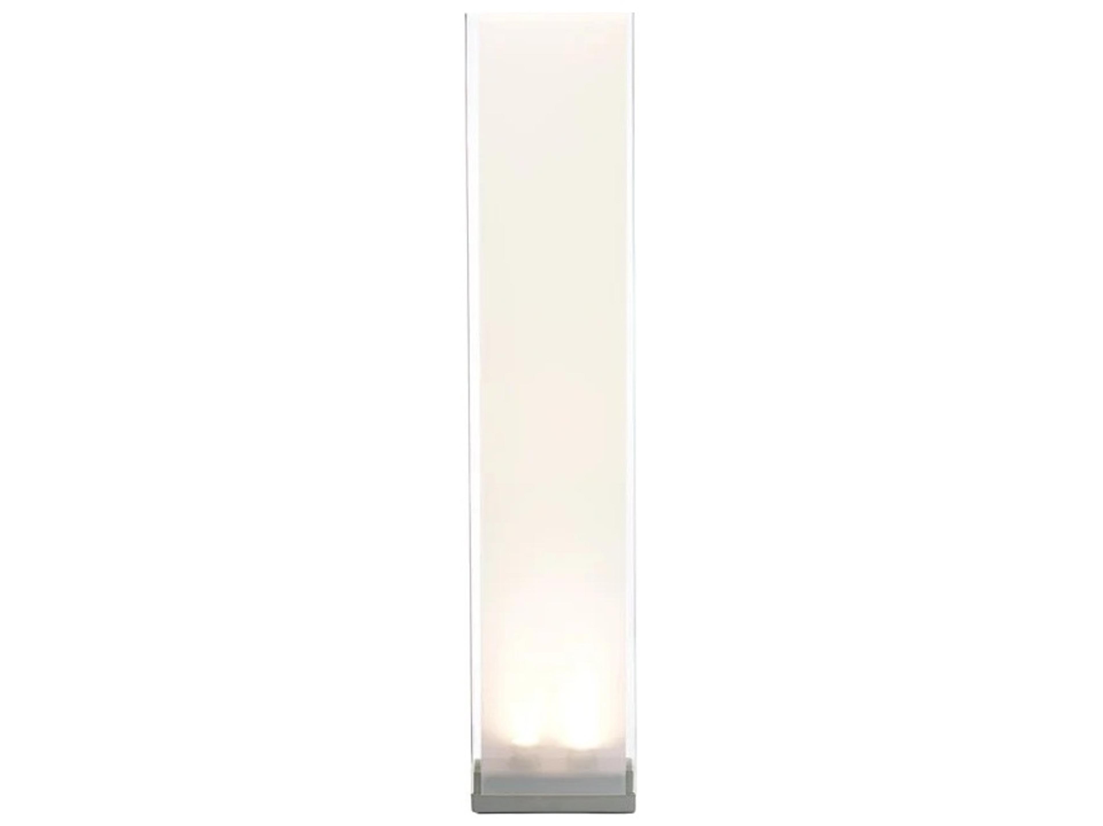 Pablo Cortina Clear White Silver Polycarbonate Shade Floor Lamp