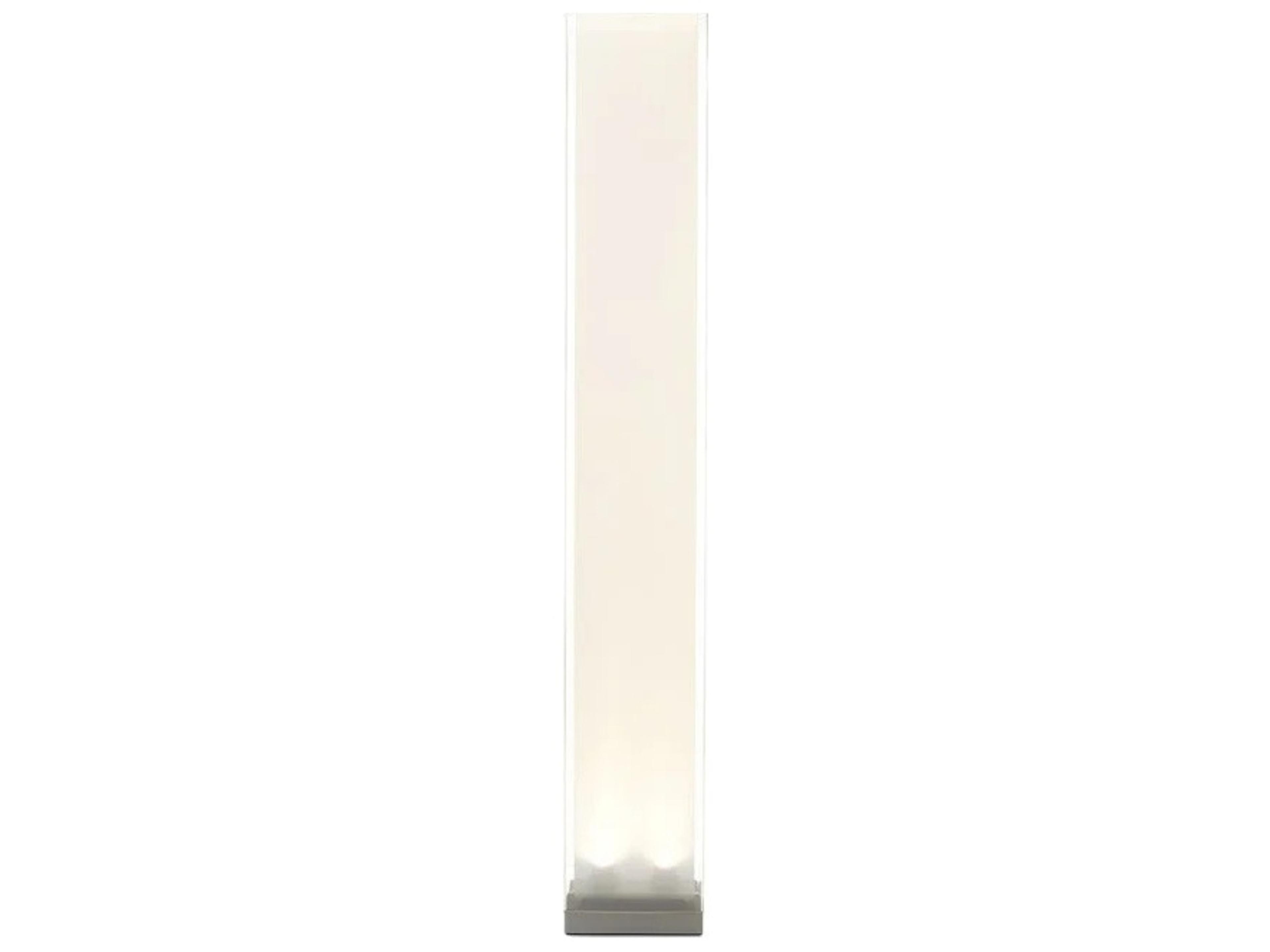 Pablo Cortina Clear White Silver Polycarbonate Shade Floor Lamp