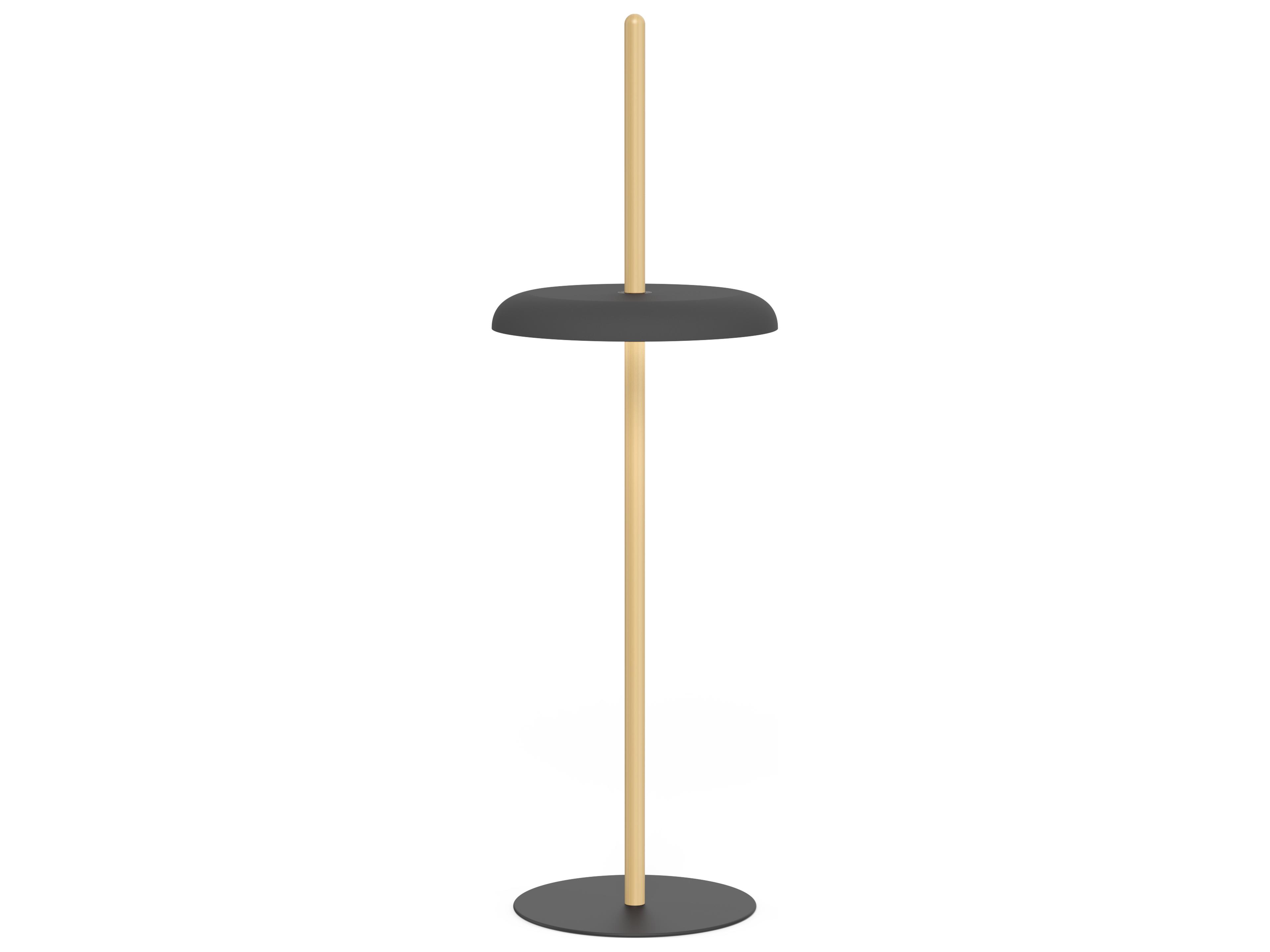 Pablo Nivel White Oak Black Wood Floor Lamp