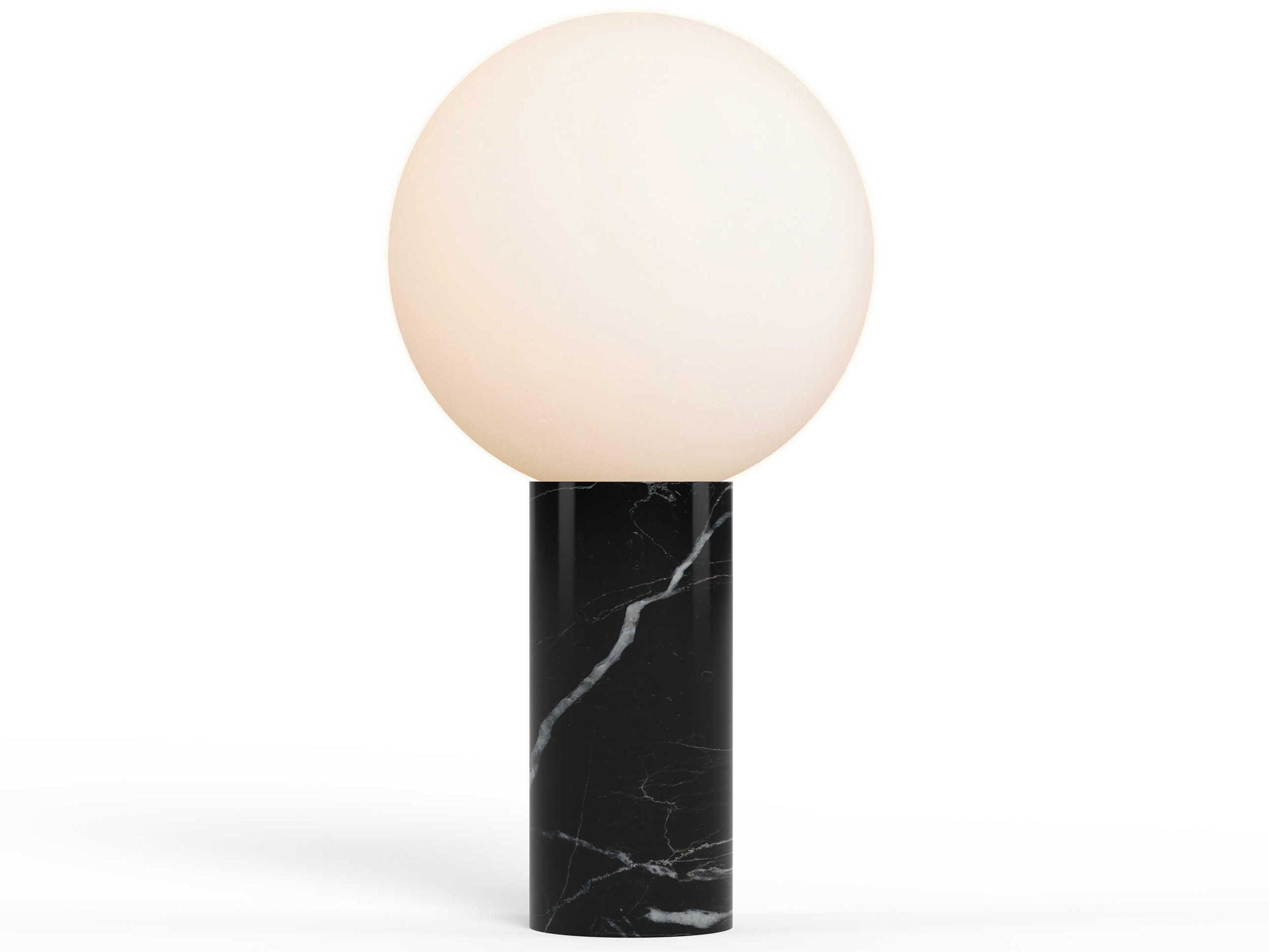 Pablo Pilar Black Marble Glass Globe Table Lamp
